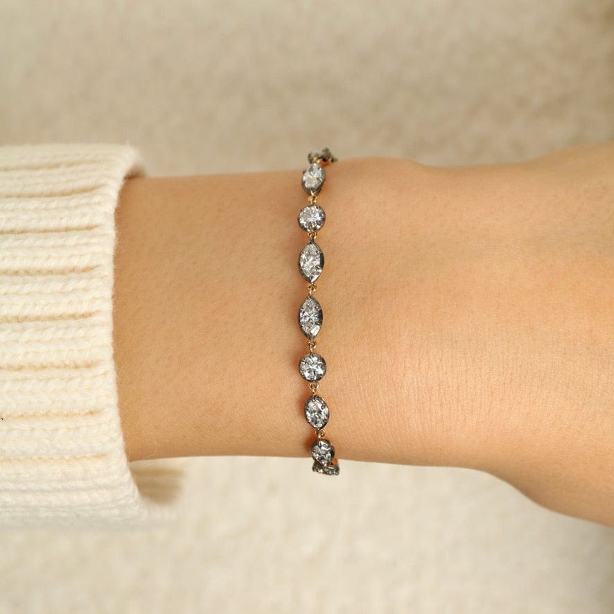 Georgian Style Multi-Shaped Diamond Bracelet - Image 2