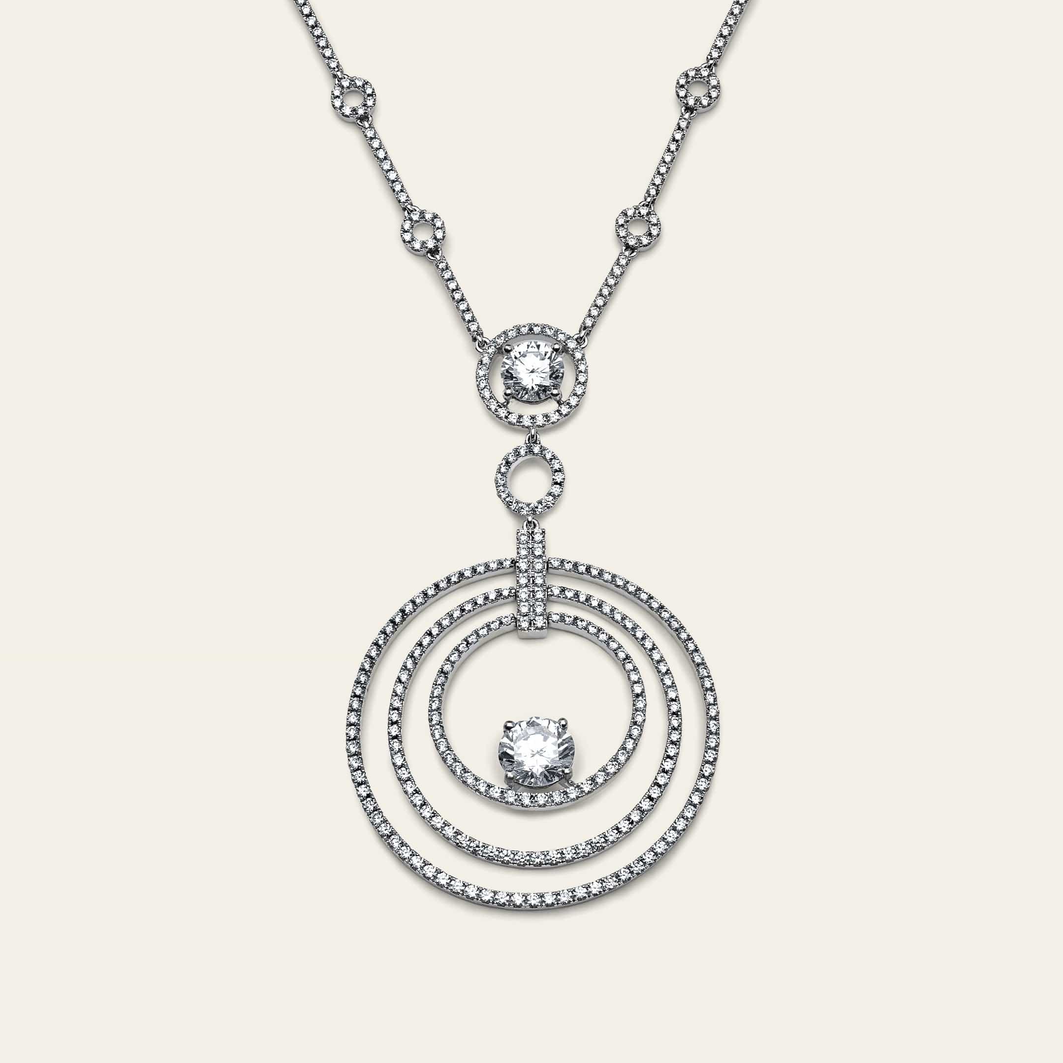 Graff Platinum and White Gold Diamond Microset Bulls' Eye Necklace - Image 3