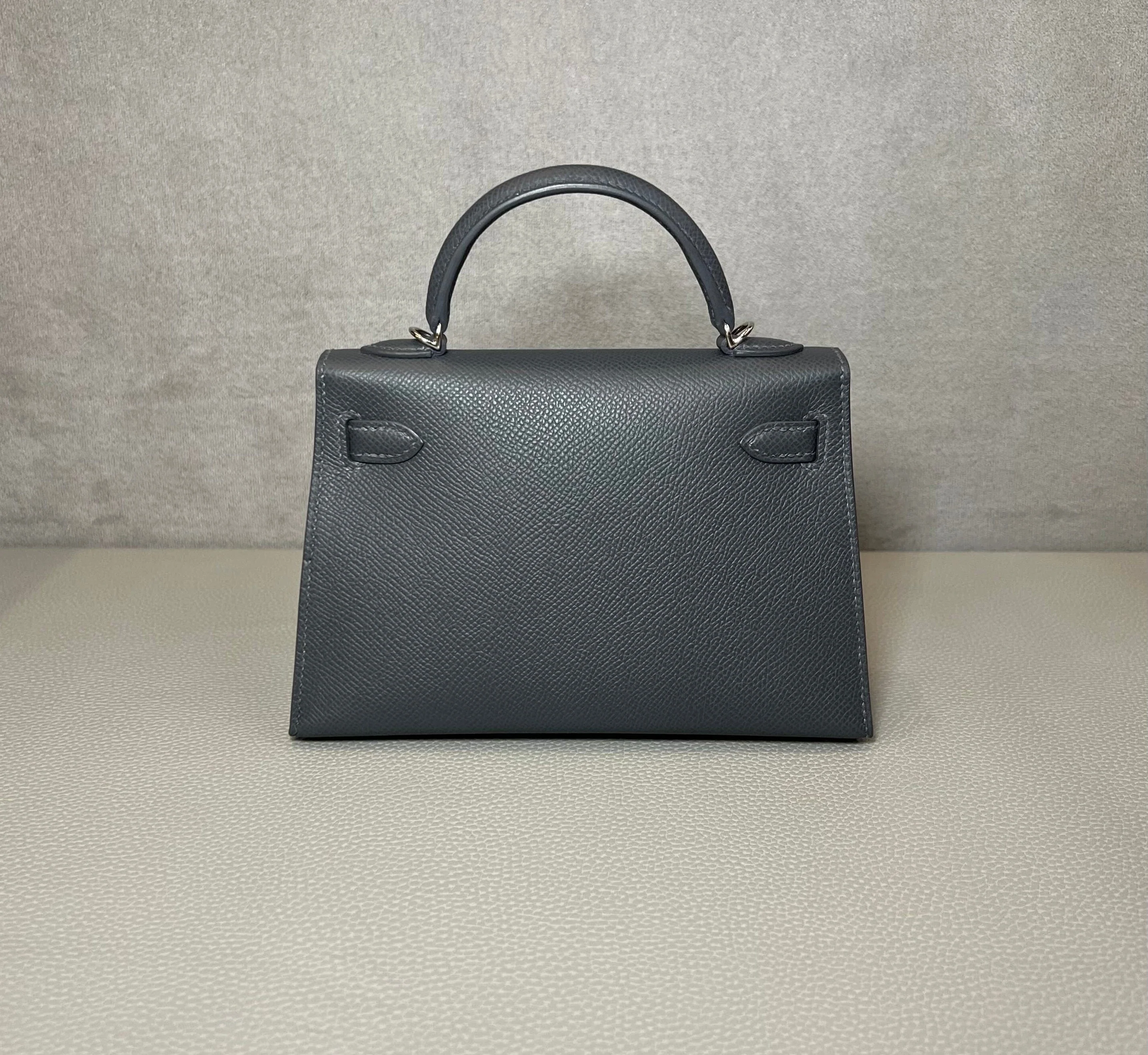 Hermès Ardoise Mini Kelly Sellier 20 Epsom Electrum hardware - Image 4