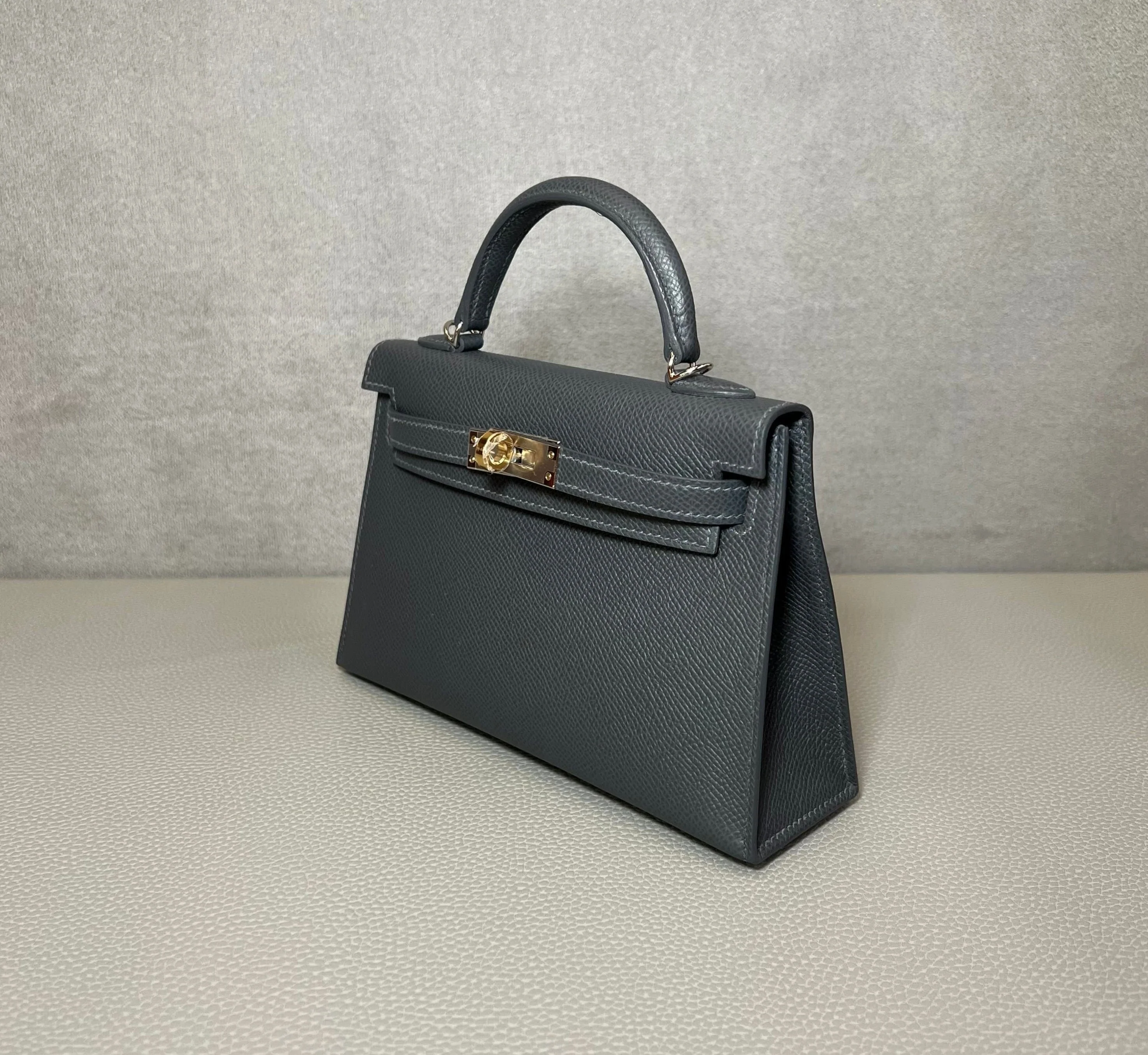 Hermès Ardoise Mini Kelly Sellier 20 Epsom Electrum hardware - Image 6