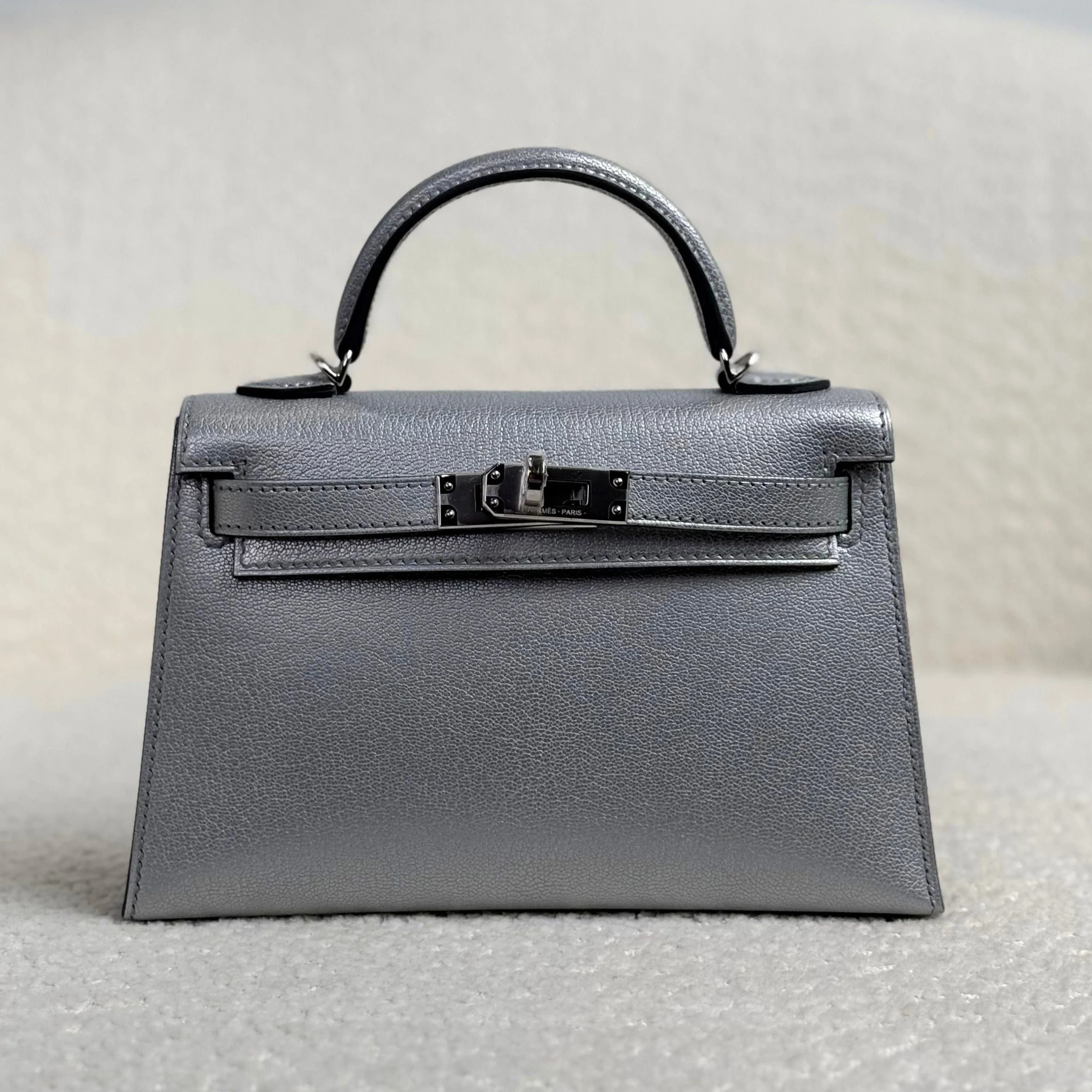 Hermès Argent Mini Kelly Sellier 20 Chevre Chamkilight Palladium Hardware - Image 3