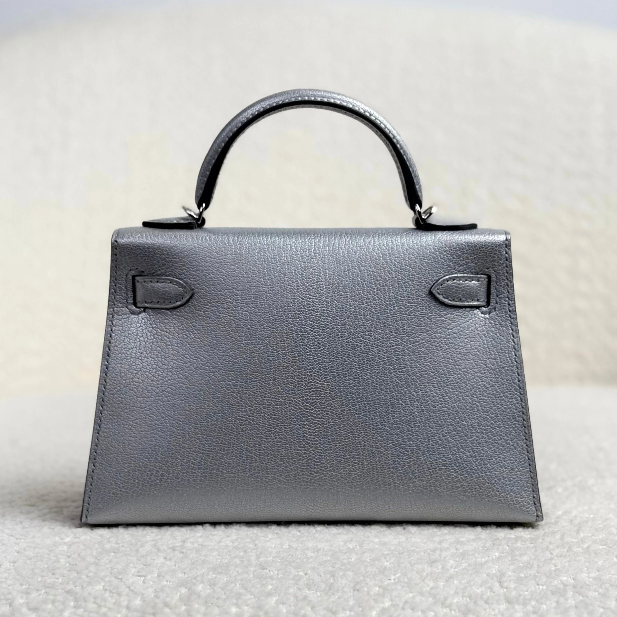 Hermès Argent Mini Kelly Sellier 20 Chevre Chamkilight Palladium Hardware - Image 5