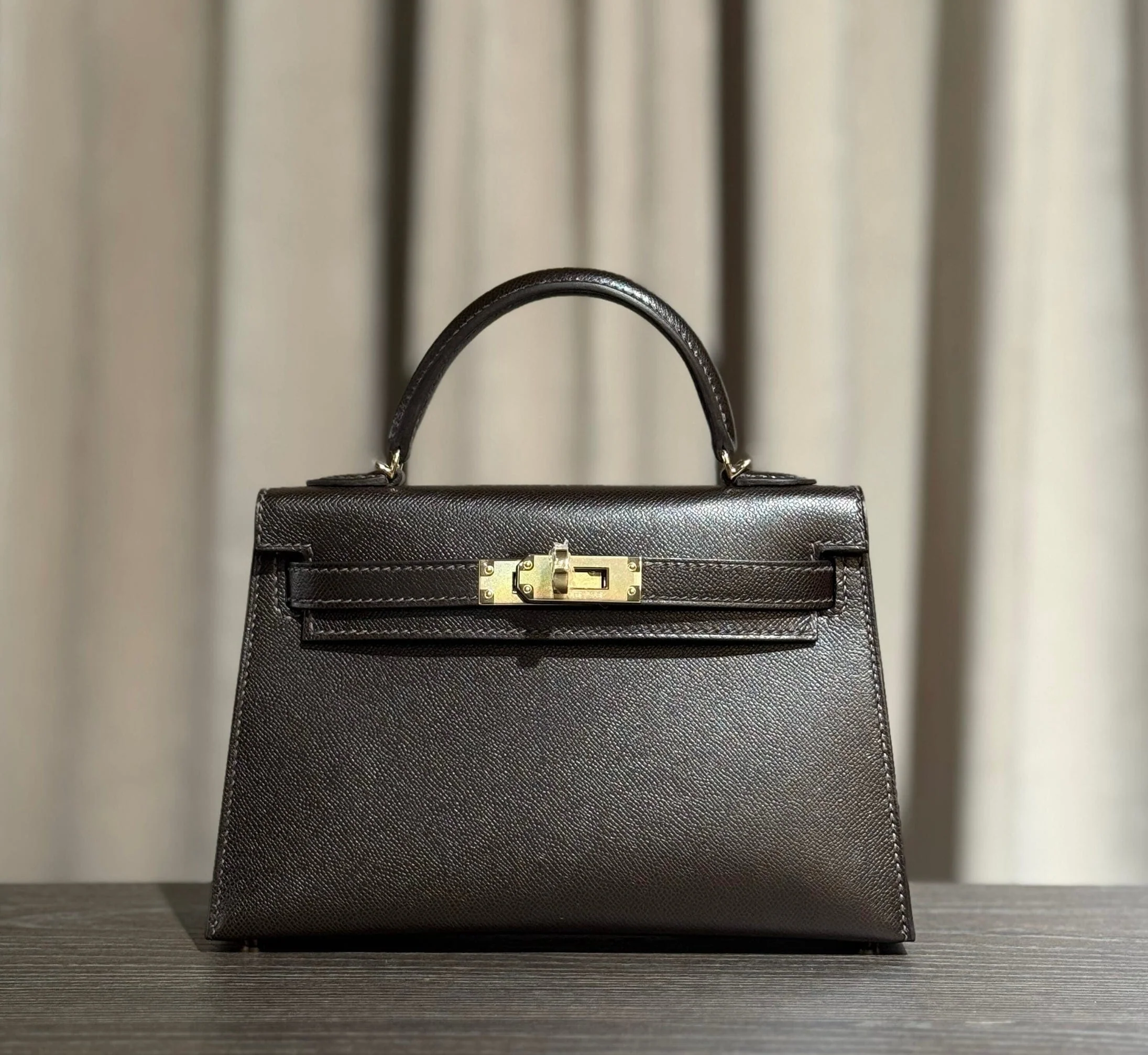 Hermès Bai-Brun Mini Kelly Sellier 20 Madame Permabrass Hardware - Image 2