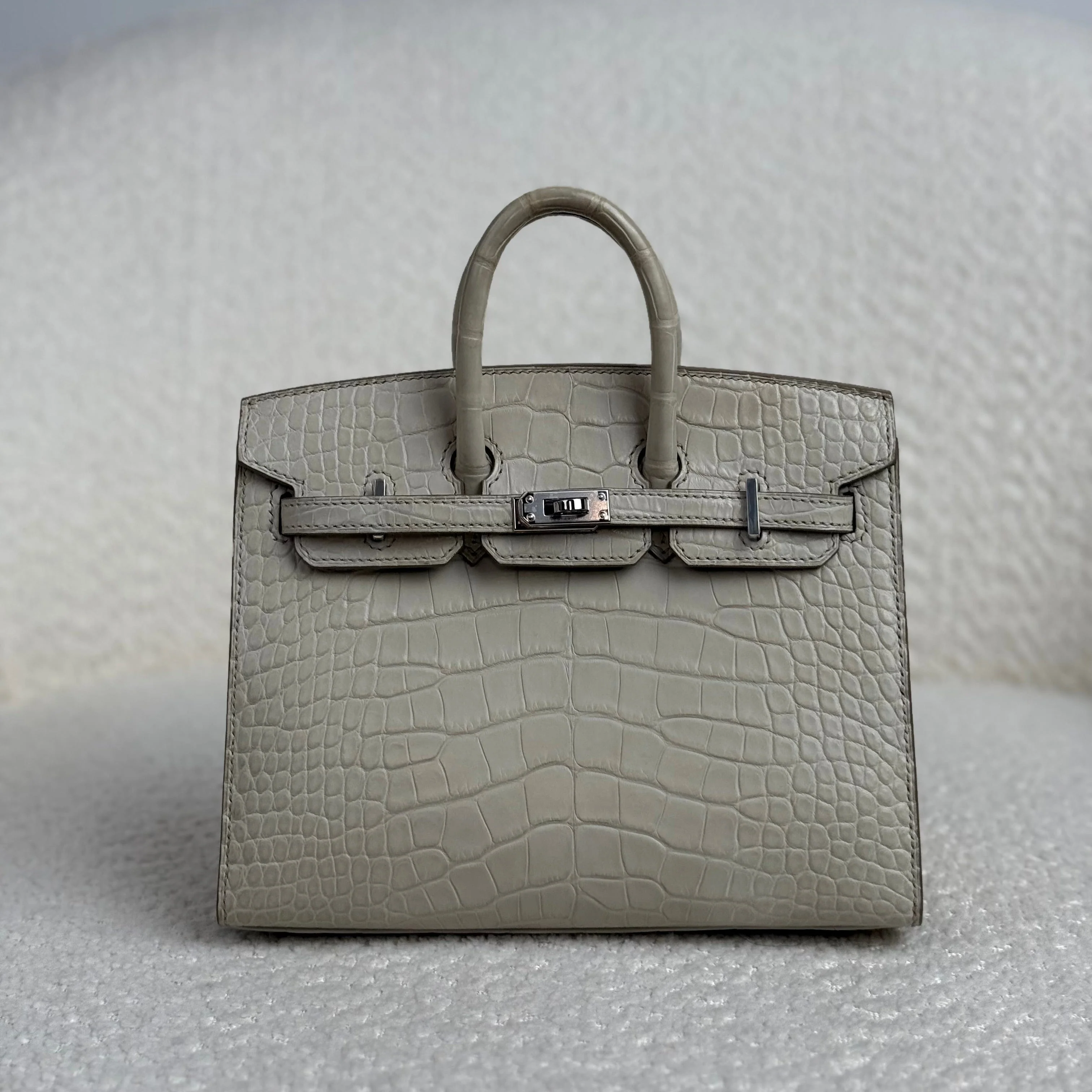 Hermès Beton Birkin Sellier 20 Matte Alligator Palladium Hardware - Image 2