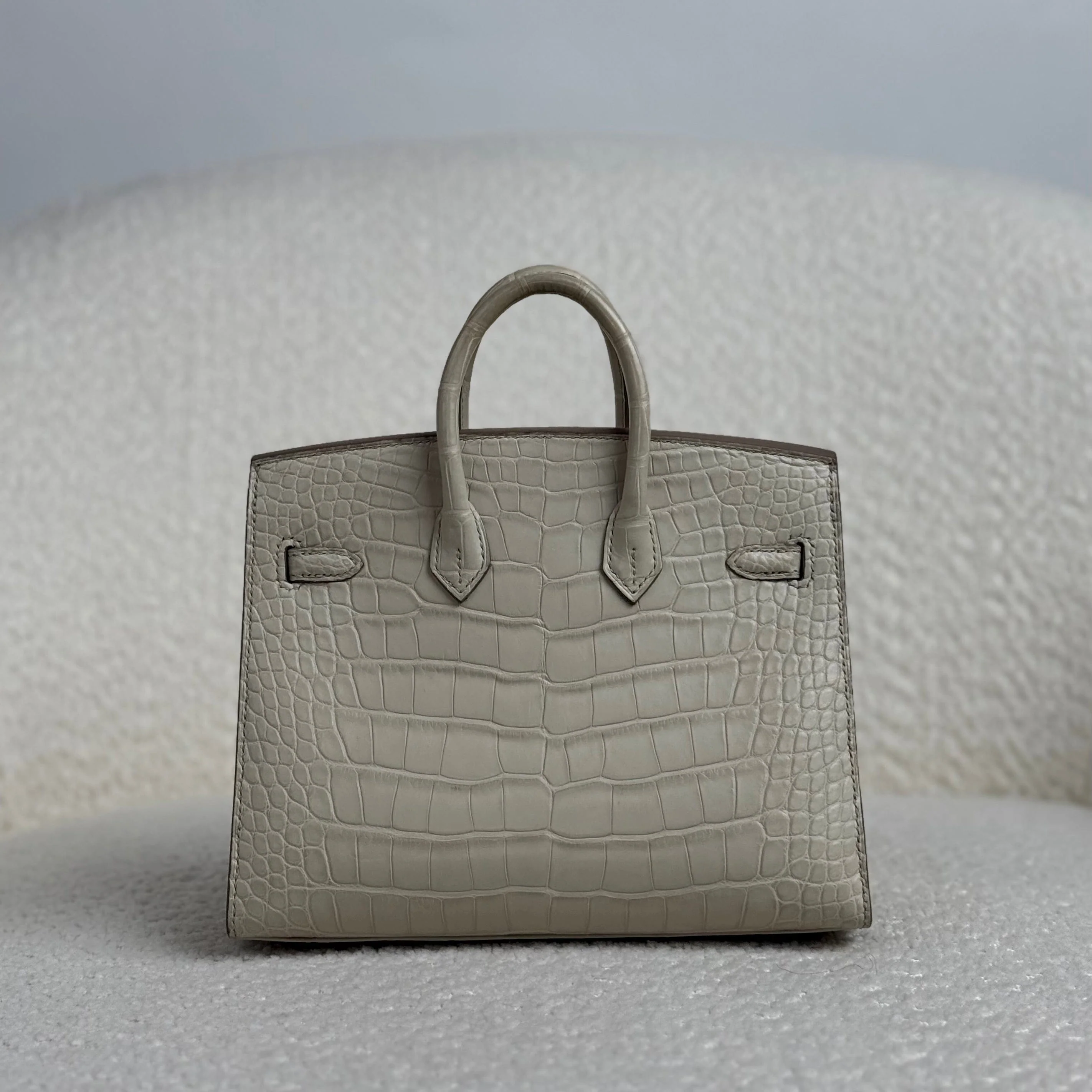 Hermès Beton Birkin Sellier 20 Matte Alligator Palladium Hardware - Image 3