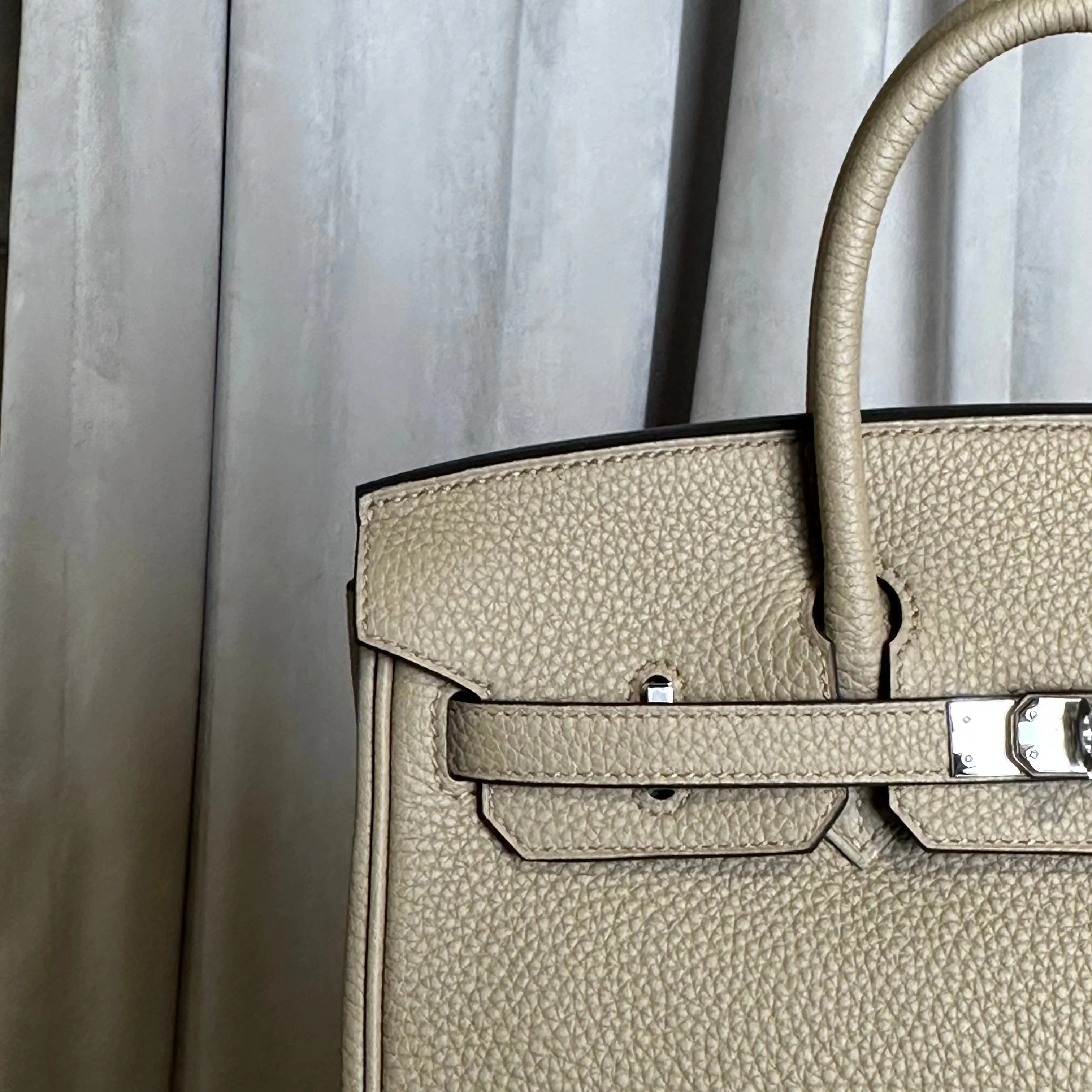 Hermès Birkin 25 Beige Marfa Togo Palladium Hardware - Image 3