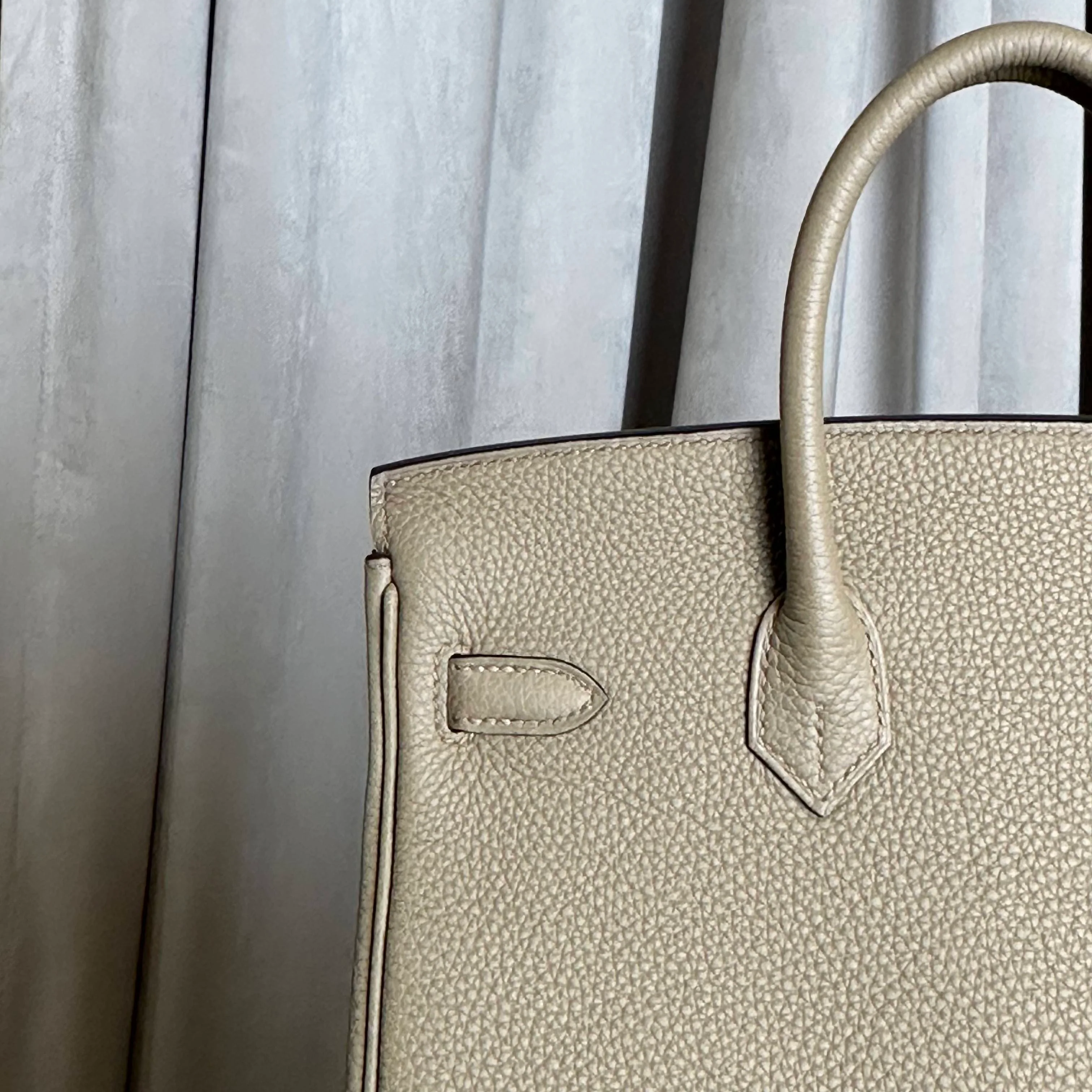 Hermès Birkin 25 Beige Marfa Togo Palladium Hardware - Image 8