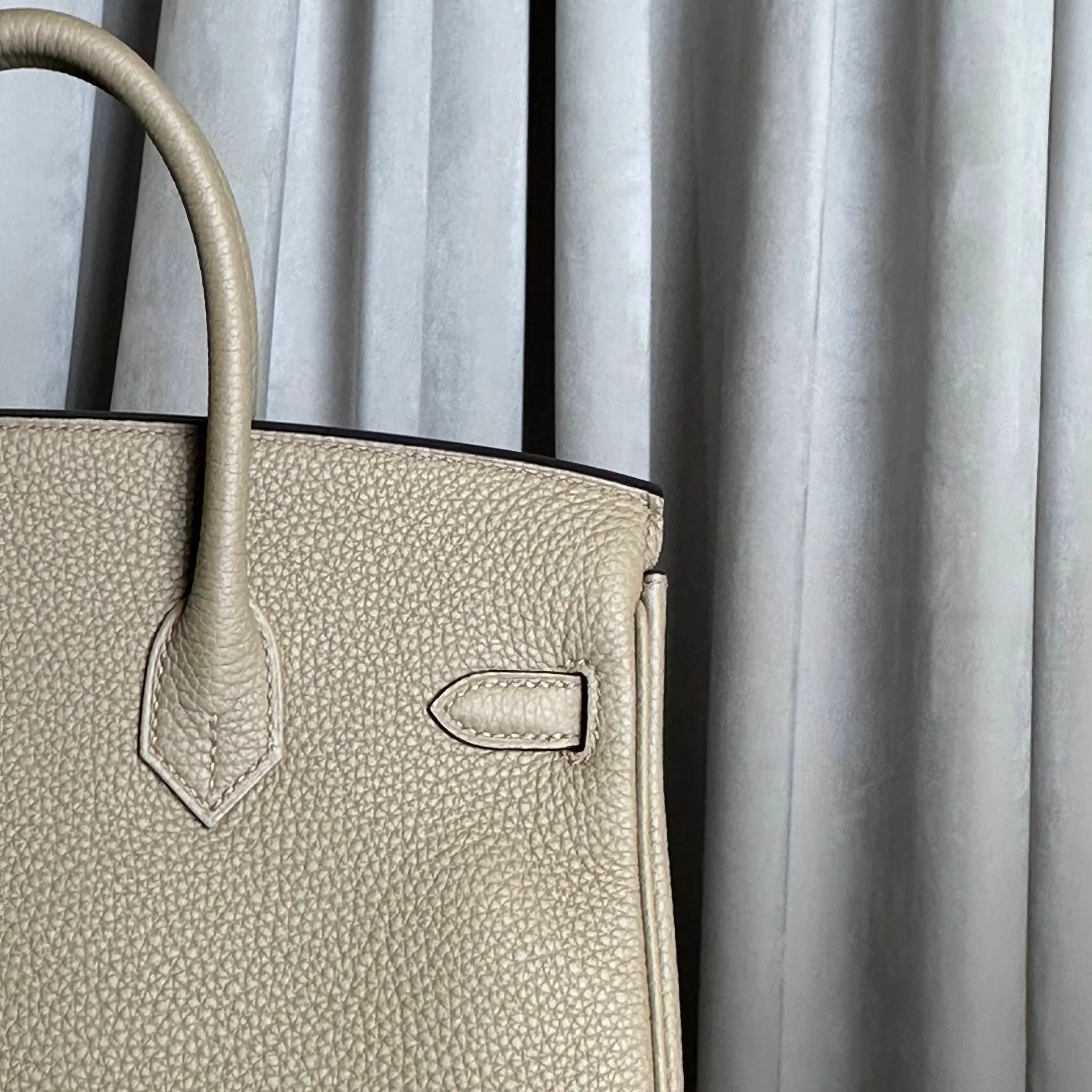 Hermès Birkin 25 Beige Marfa Togo Palladium Hardware - Image 9