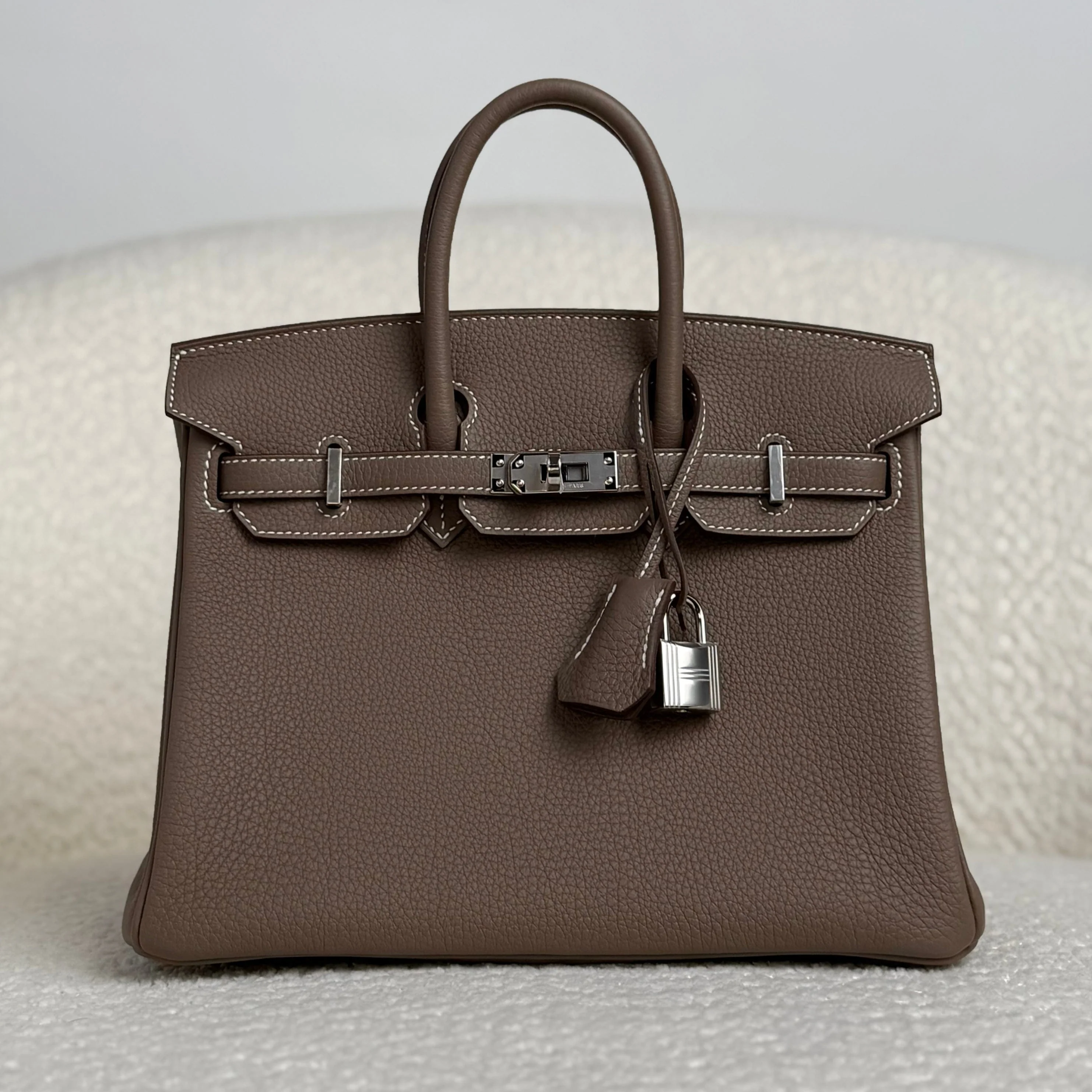 Hermès Etoupe Birkin 25 Togo Palladium Hardware - Image 2
