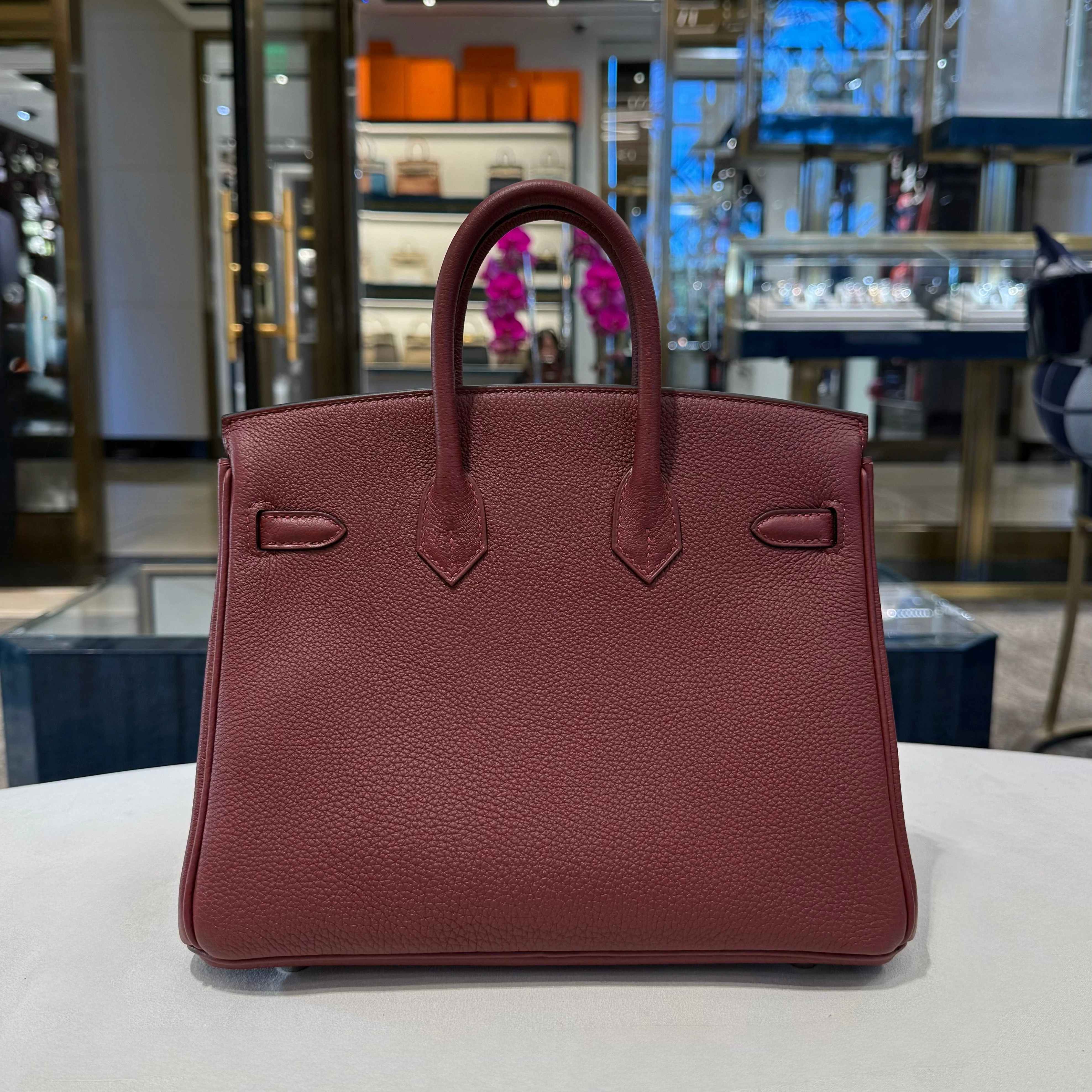 Hermès Rouge H Birkin 25 Togo Palladium Hardware - Image 3