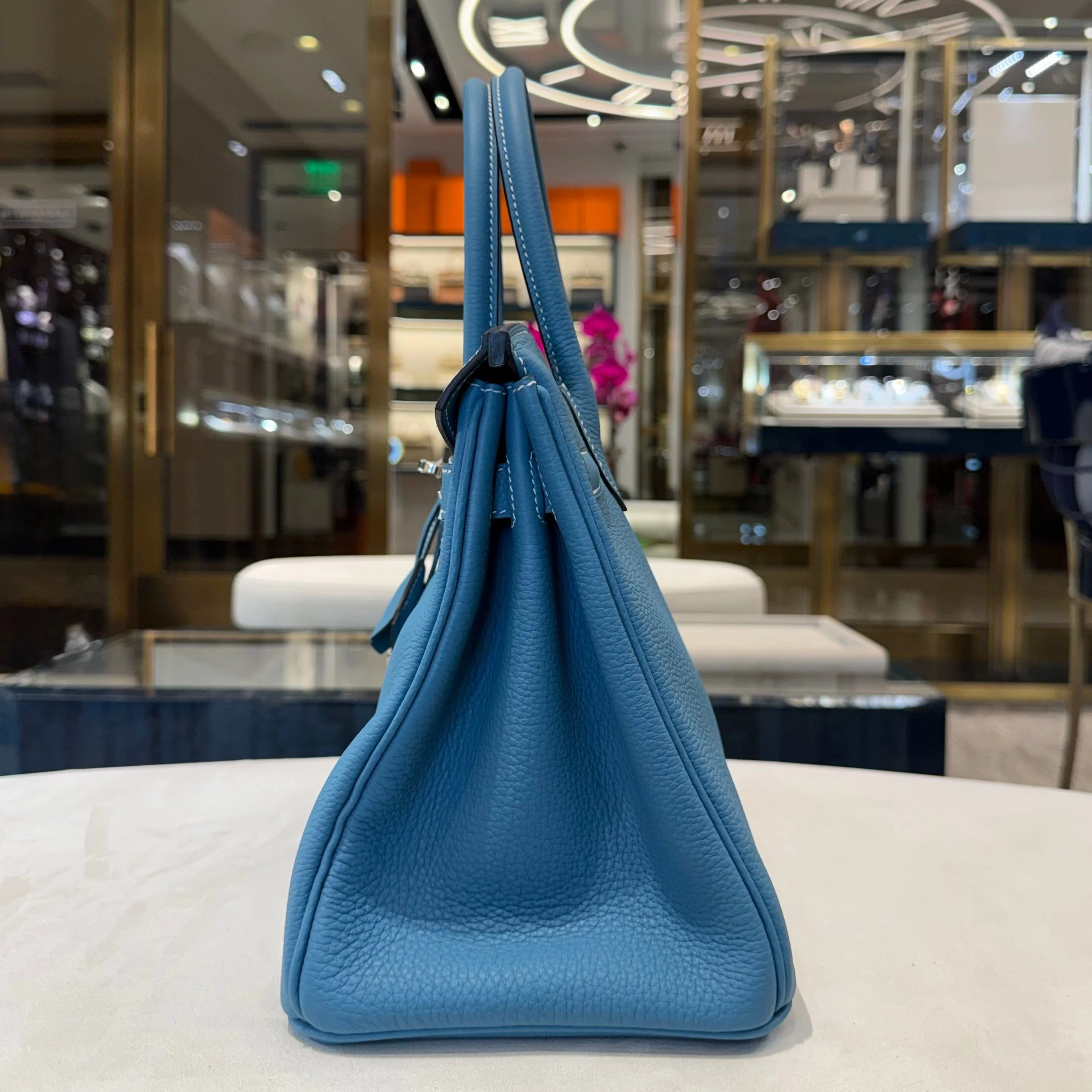 Hermès Bleu Jean Birkin 30 Togo Calfskin Palladium Hardware - Image 6