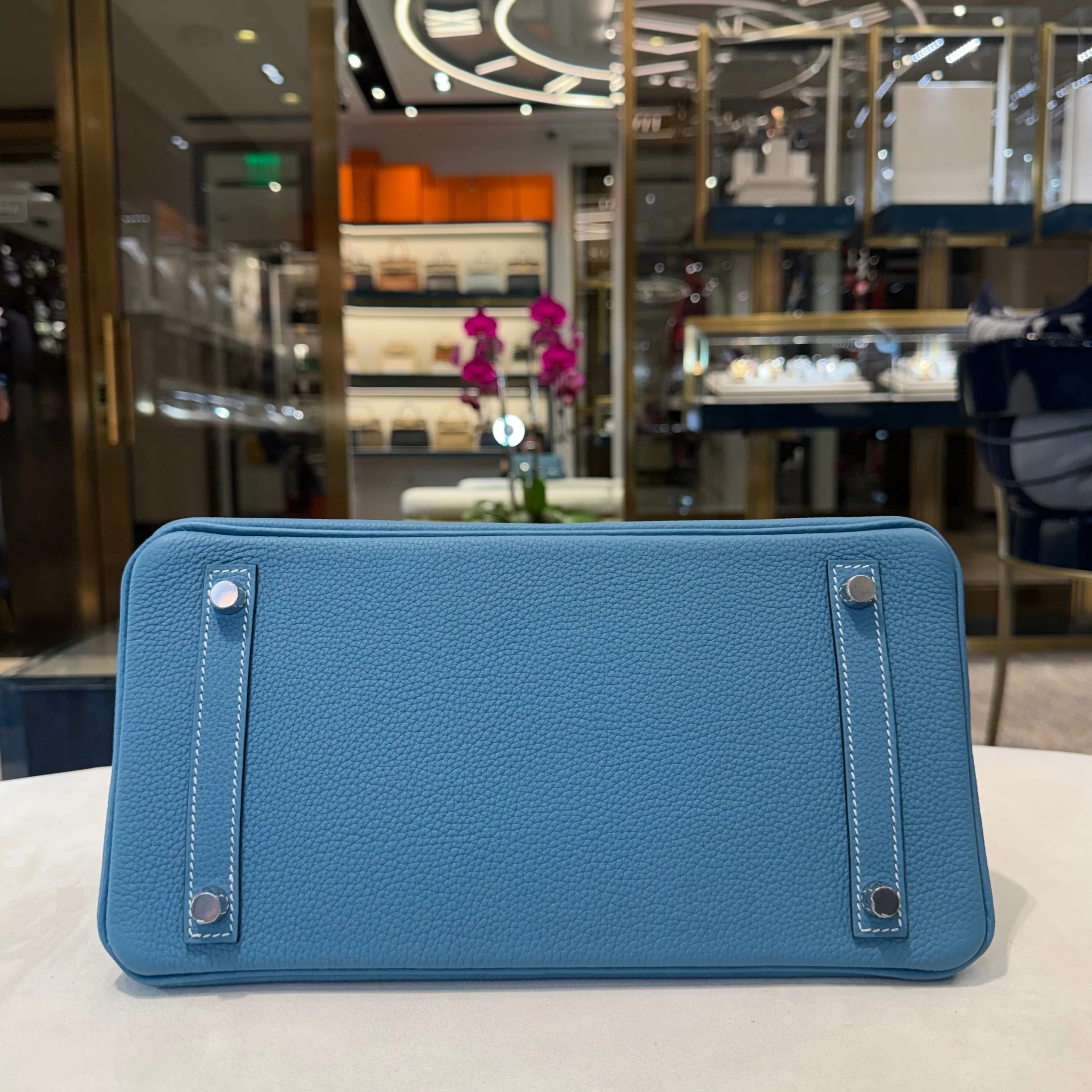 Hermès Bleu Jean Birkin 30 Togo Calfskin Palladium Hardware - Image 7