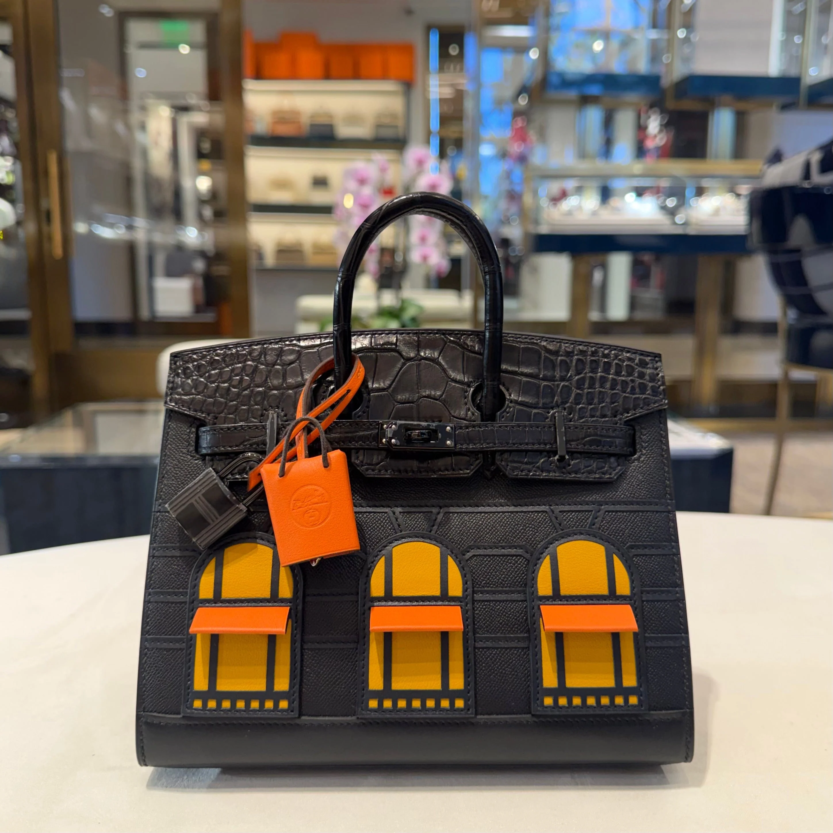 Hermès "Midnight" Faubourg Birkin Sellier 20 Noir Matte Alligator So Black Hardware Limited Edition - Image 3