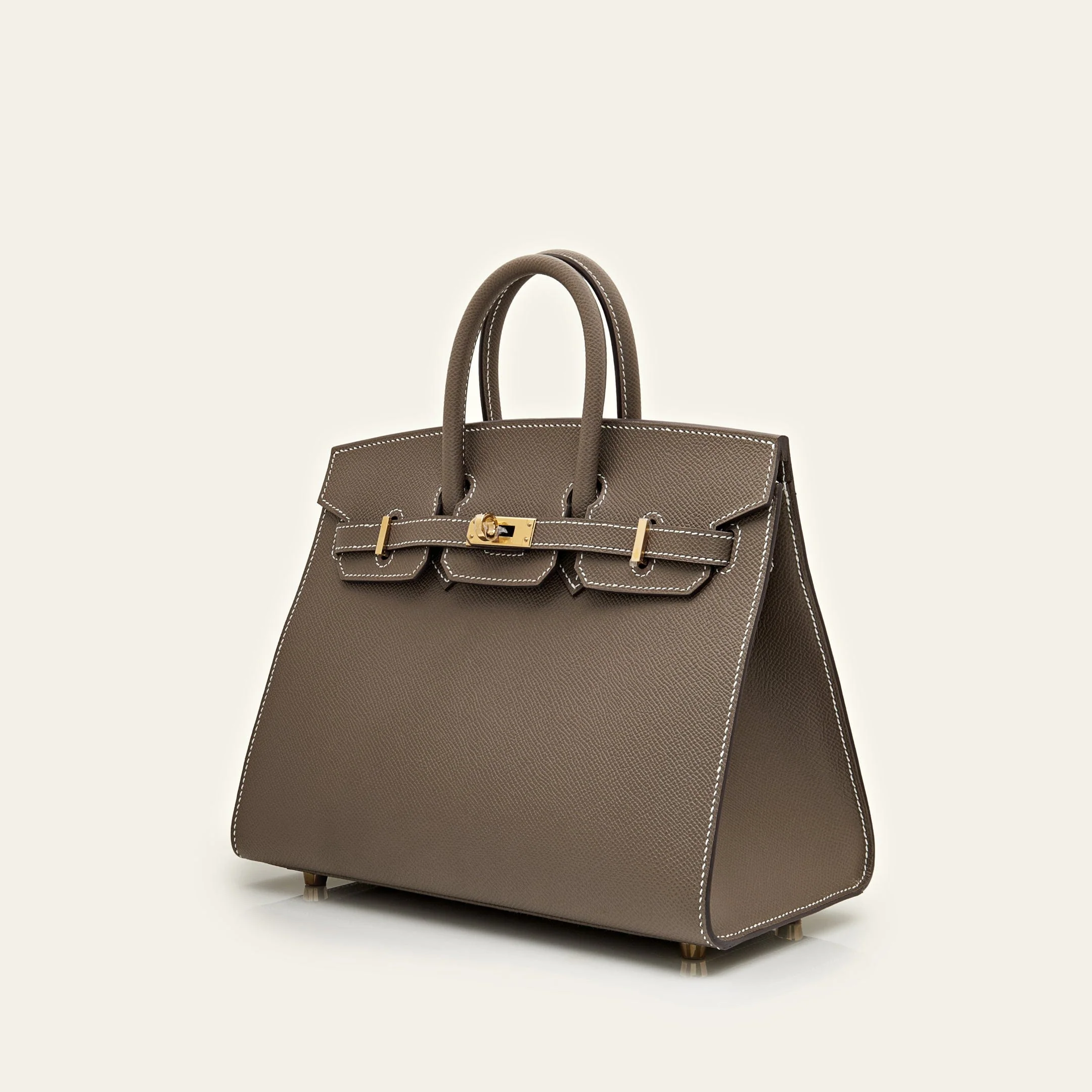 Hermès Etoupe Birkin Sellier 25 Epsom Gold Hardware - Image 3