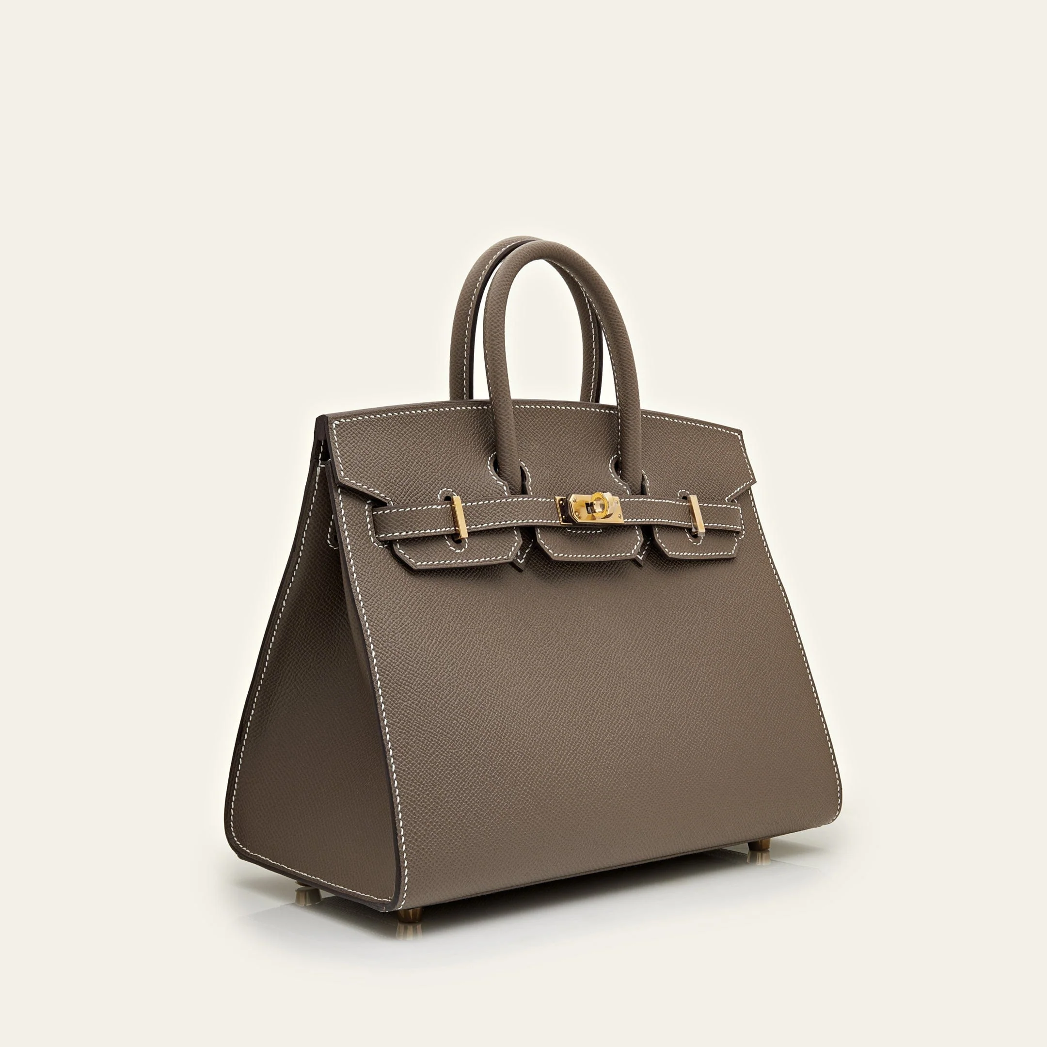 Hermès Etoupe Birkin Sellier 25 Epsom Gold Hardware - Image 4