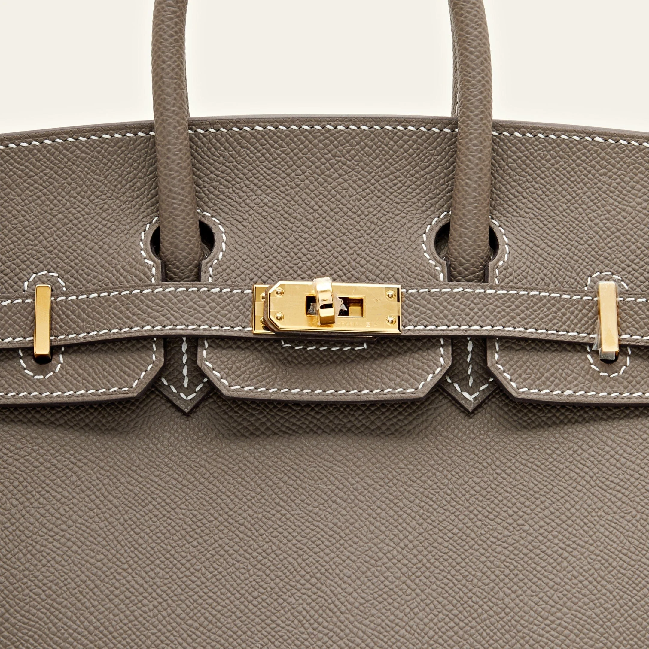 Hermès Etoupe Birkin Sellier 25 Epsom Gold Hardware - Image 5