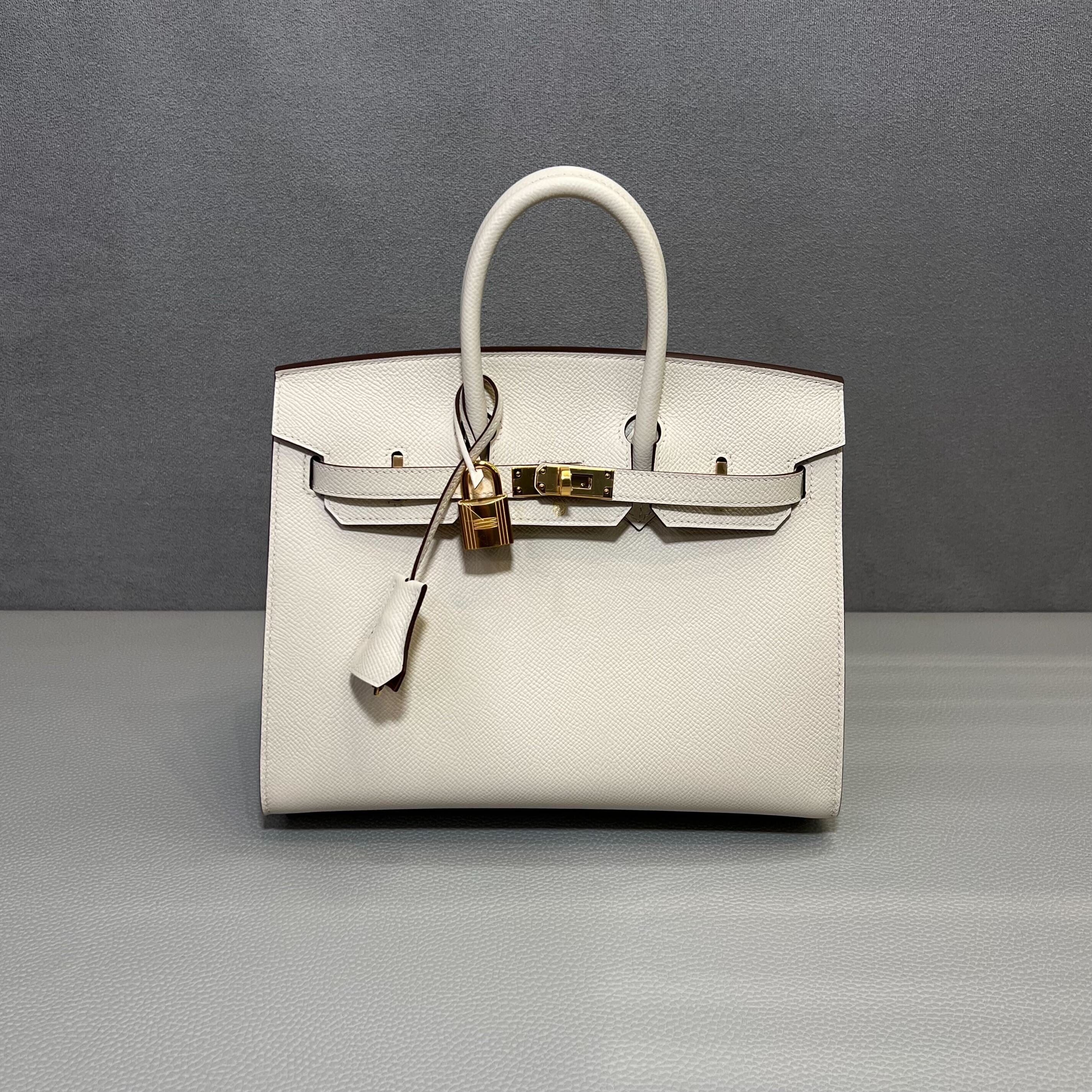 Hermès Craie and Gold Birkin Sellier 25 Epsom Gold Hardware - Image 2