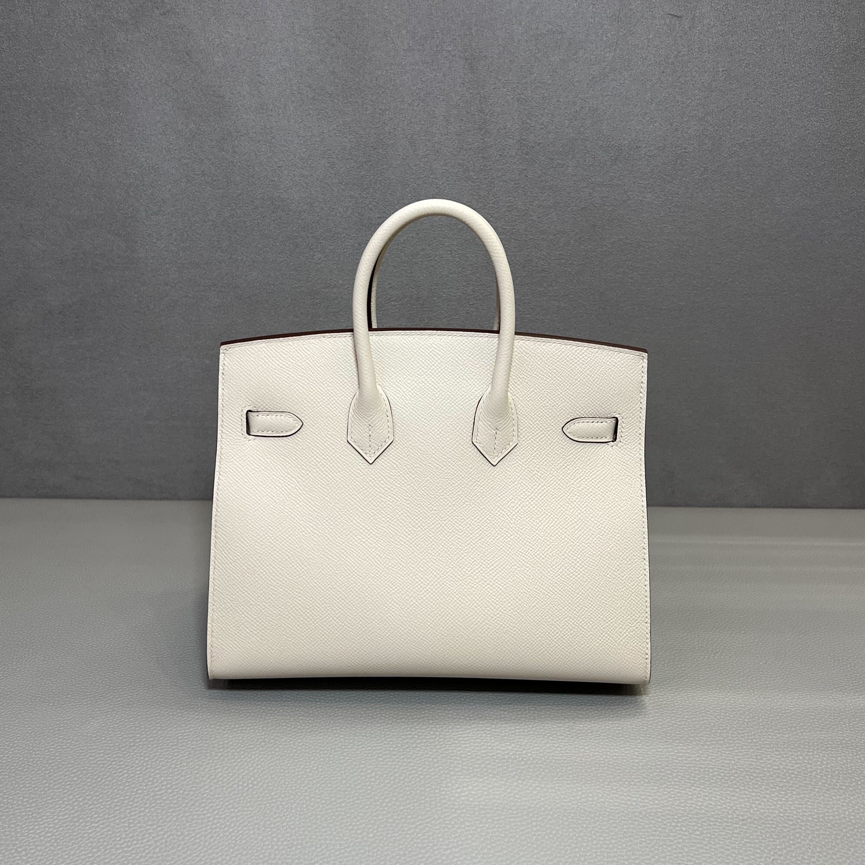 Hermès Craie and Gold Birkin Sellier 25 Epsom Gold Hardware - Image 6