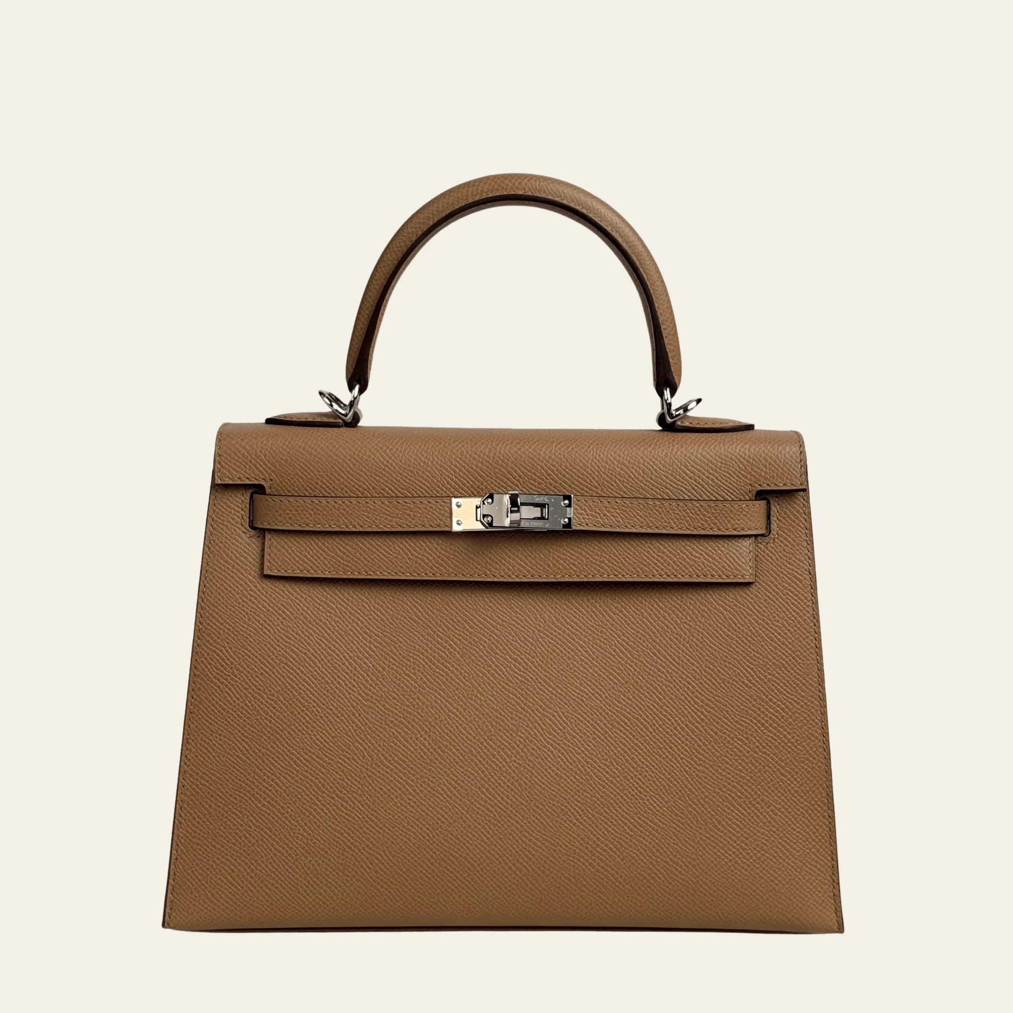 Hermès Biscuit Kelly Sellier 25 Epsom Palladium Hardware