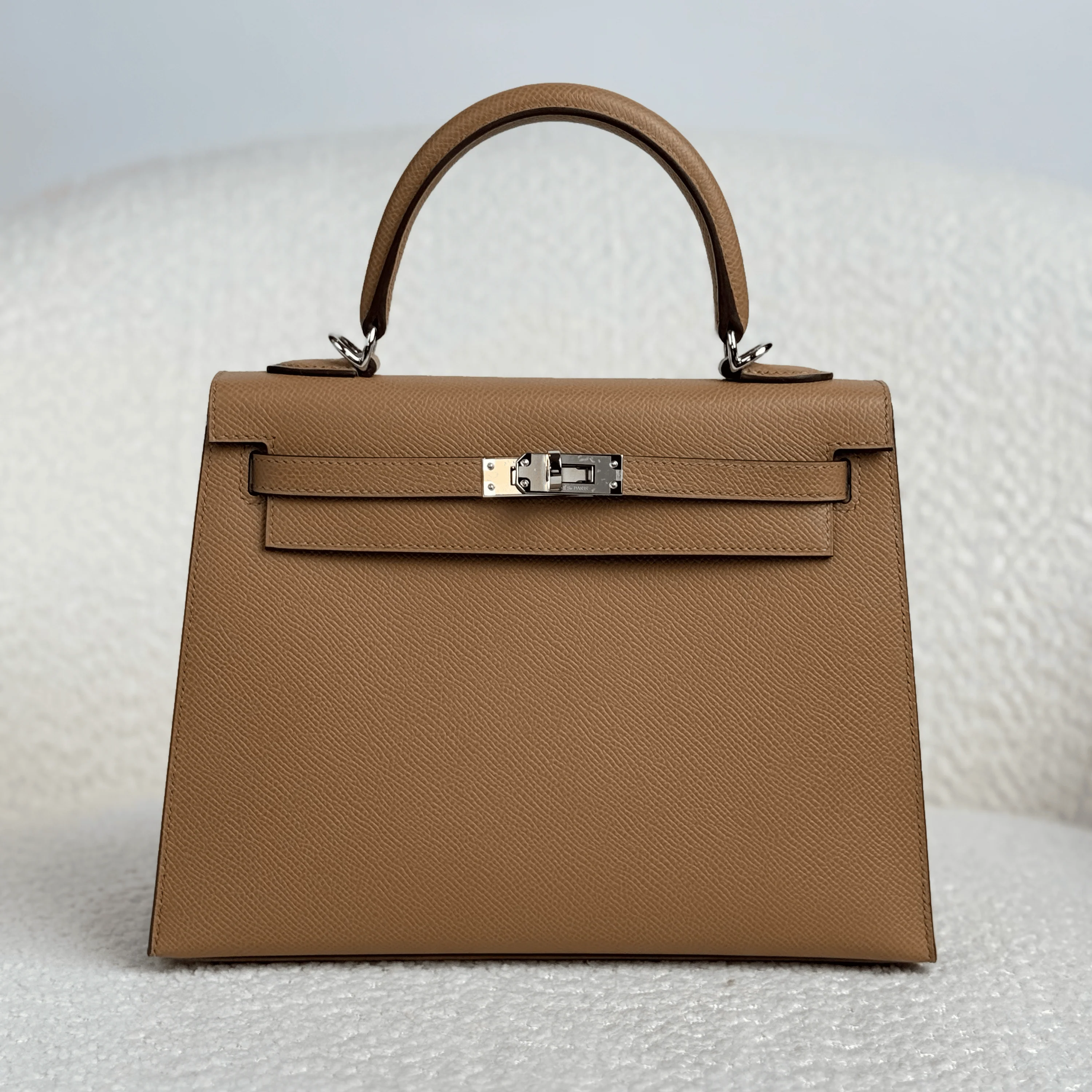 Hermès Biscuit Kelly Sellier 25 Epsom Palladium Hardware - Image 3