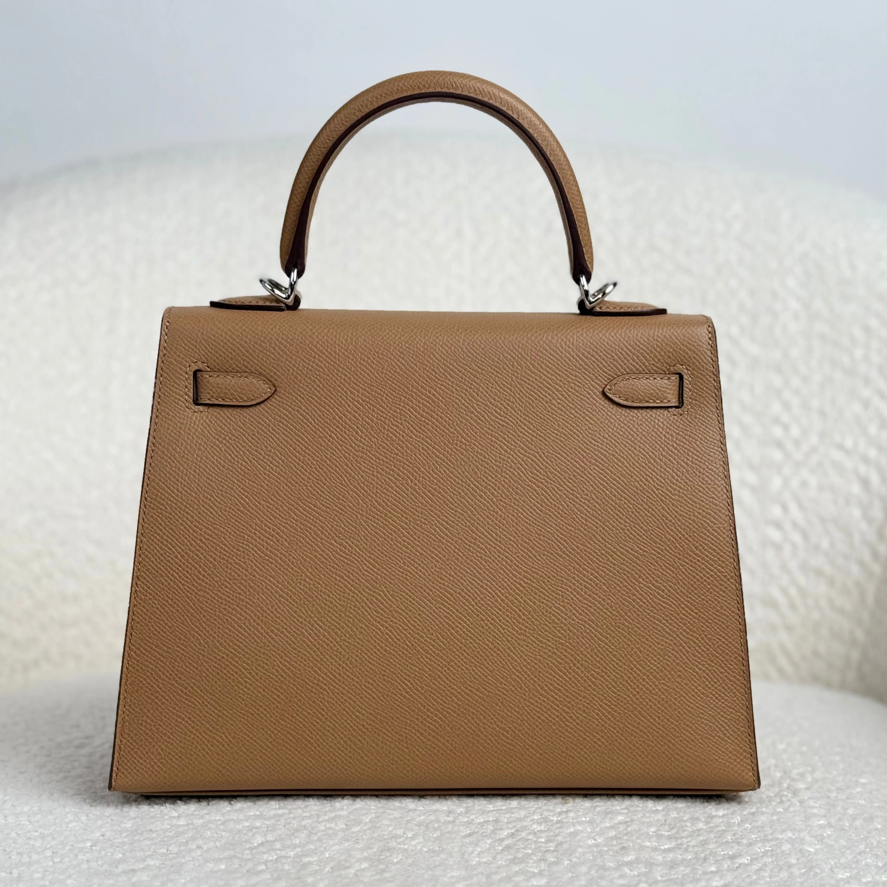 Hermès Biscuit Kelly Sellier 25 Epsom Palladium Hardware - Image 6