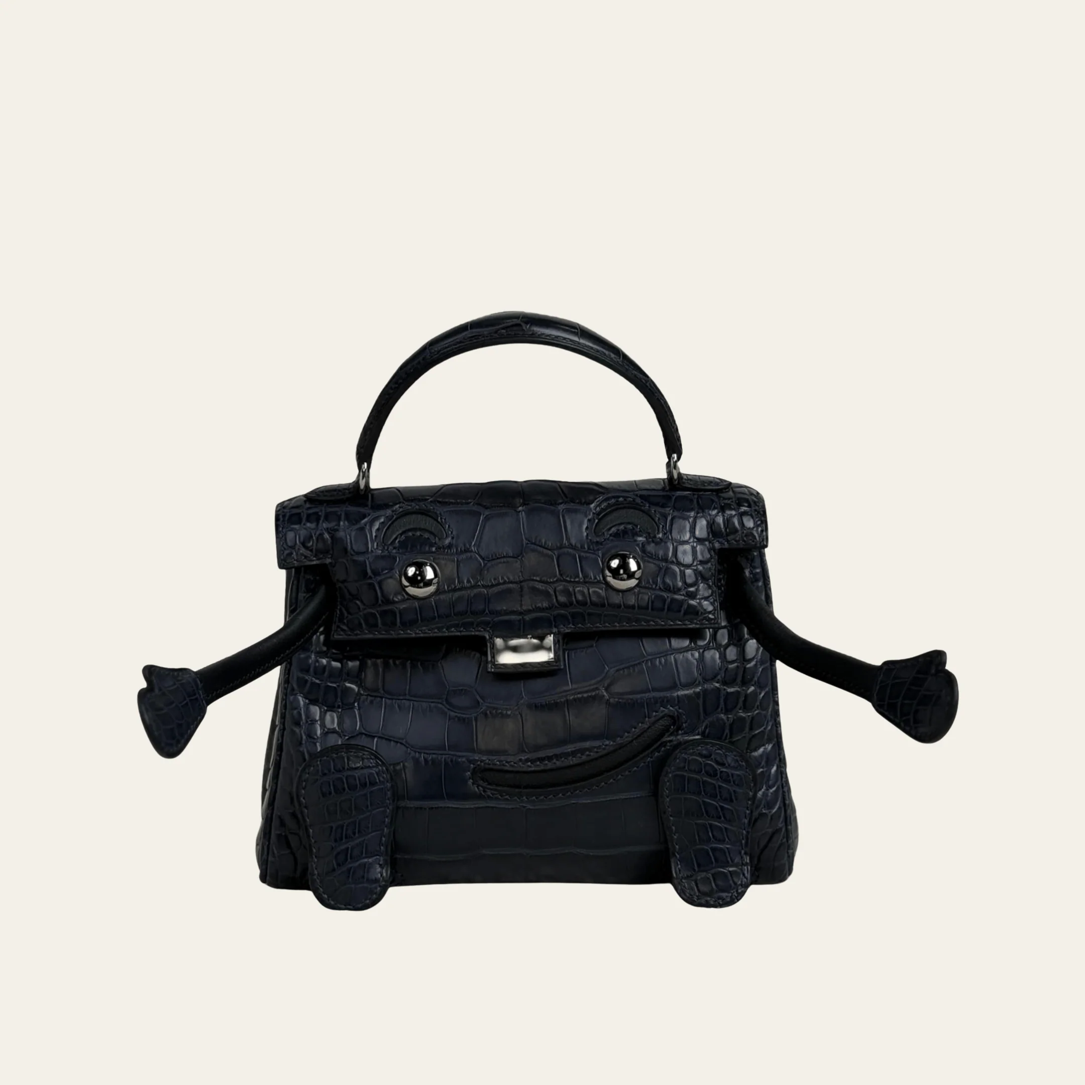 Hermès Bleu Indigo Kelly Doll Quelle Idole Matte Alligator Palladium Hardware Limited Edition