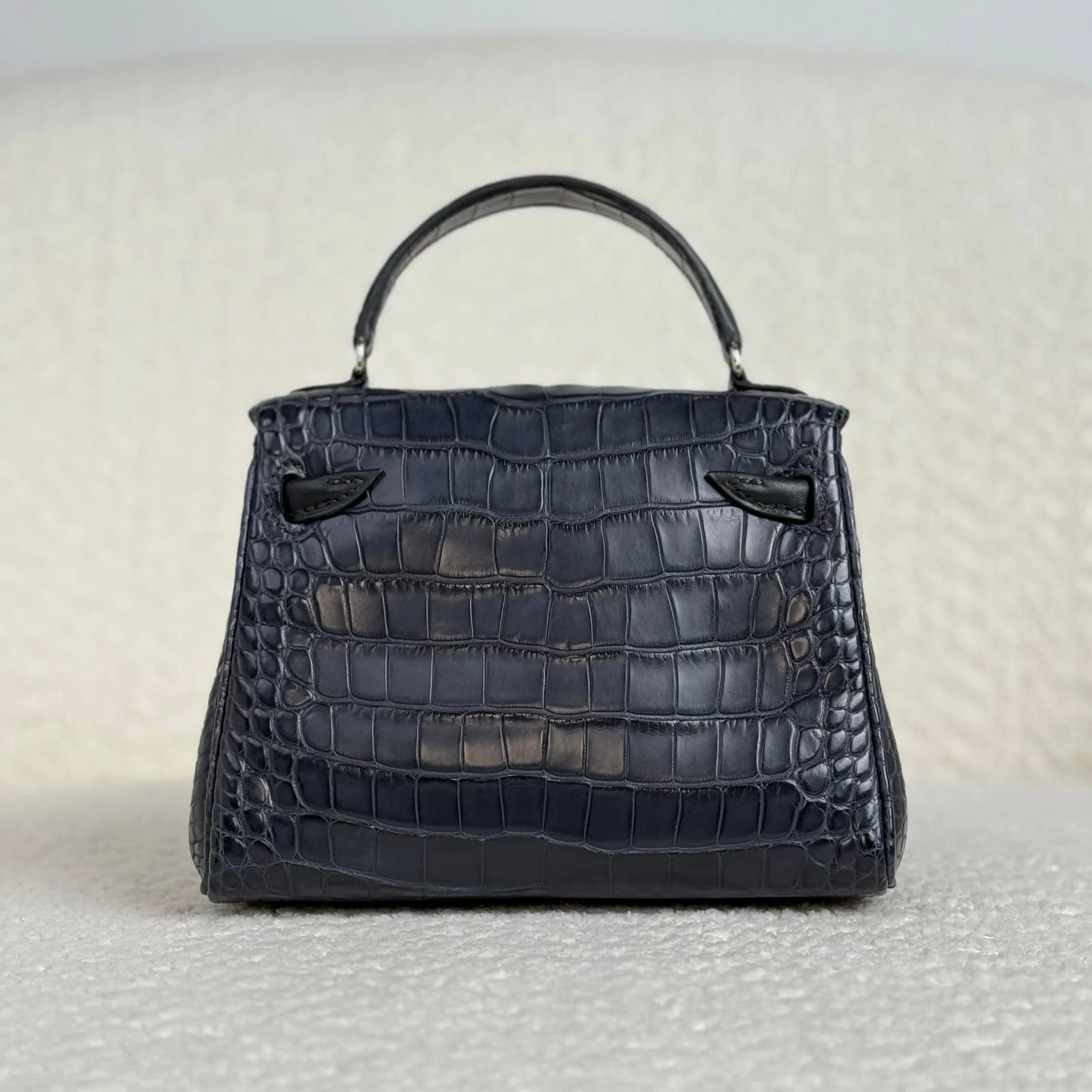 Hermès Bleu Indigo Kelly Doll Quelle Idole Matte Alligator Palladium Hardware Limited Edition - Image 5