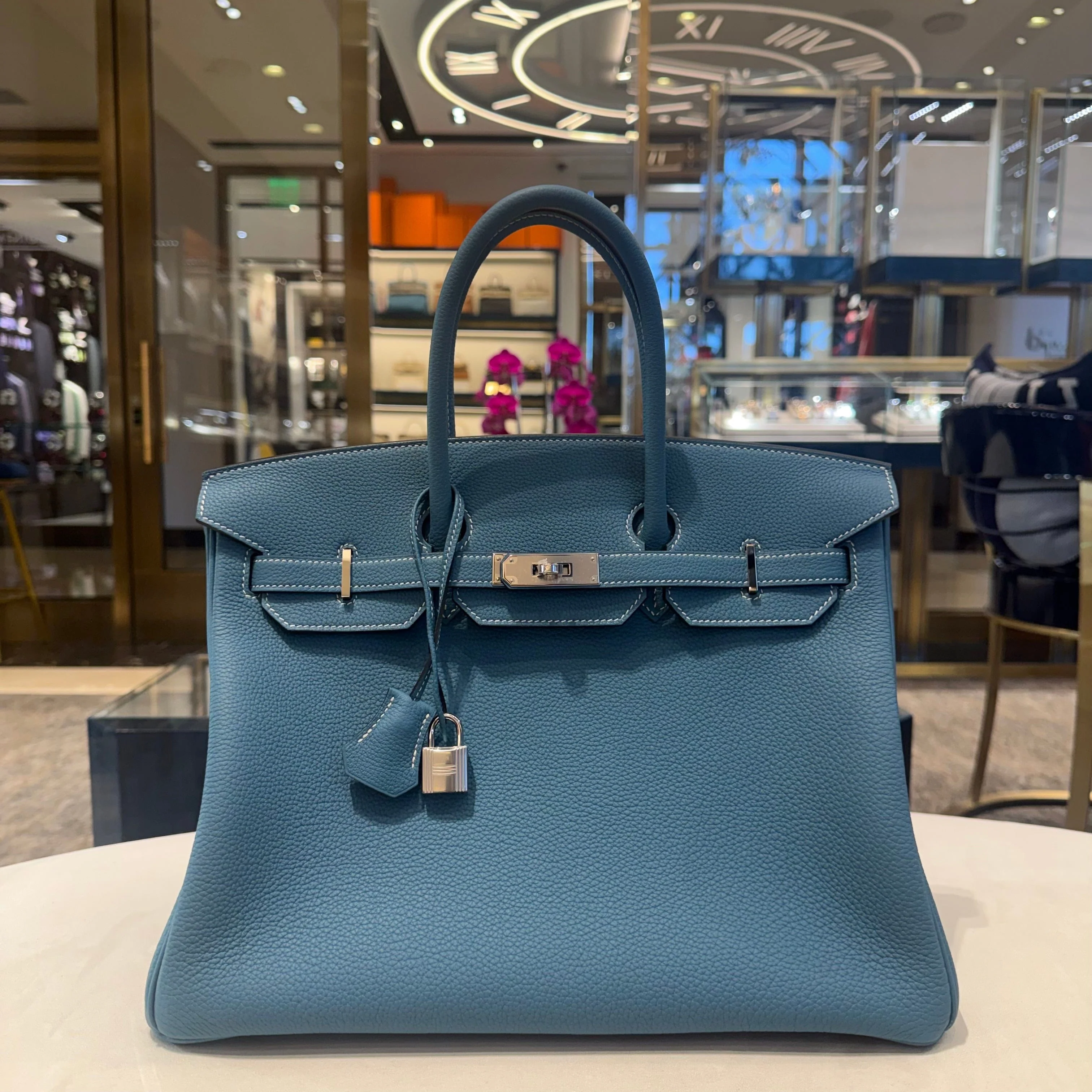 Hermès Bleu Jean Birkin 35 Togo Palladium Hardware - Image 2