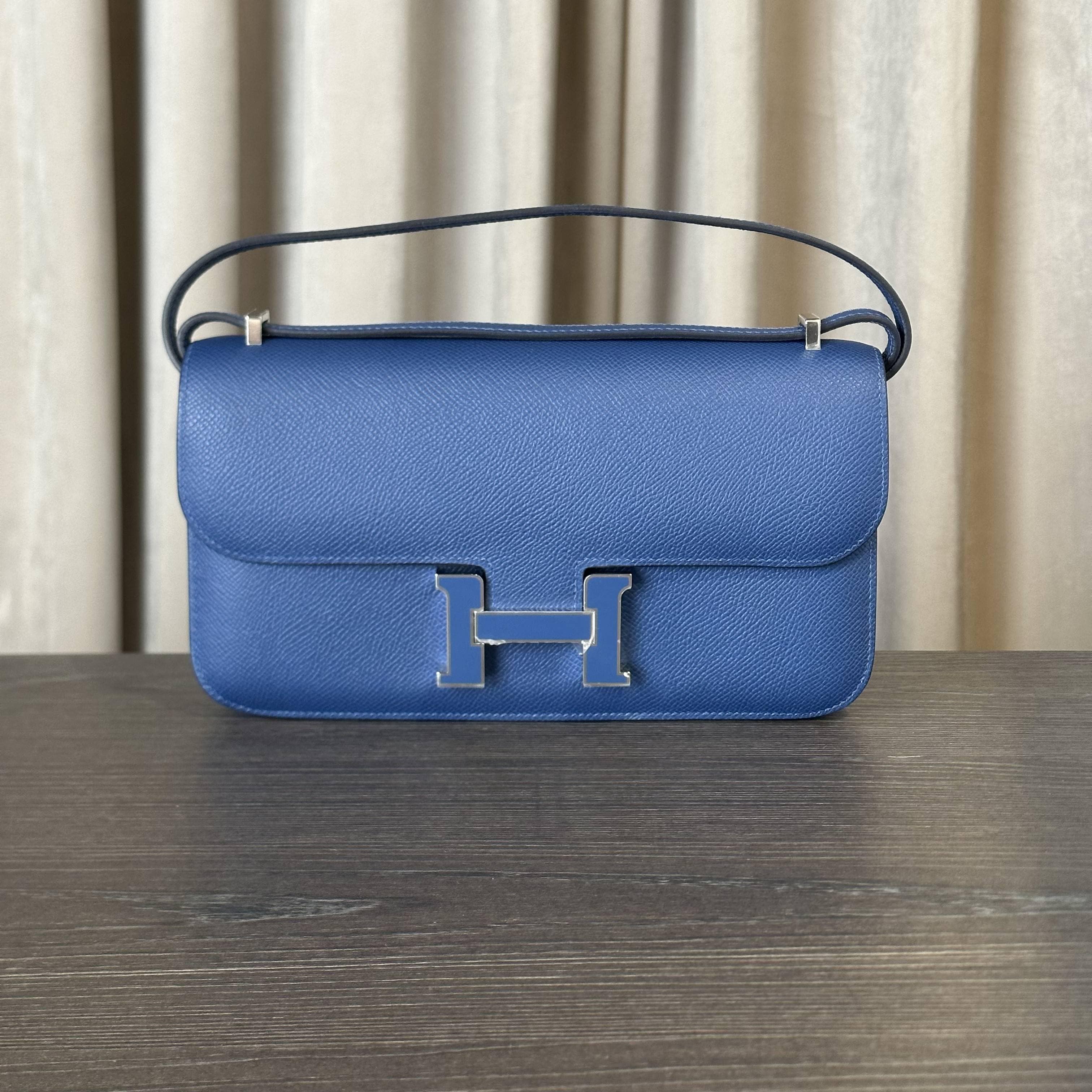 Hermès Bleu Tie Constance Elan Epsom Palladium Hardware - Image 2