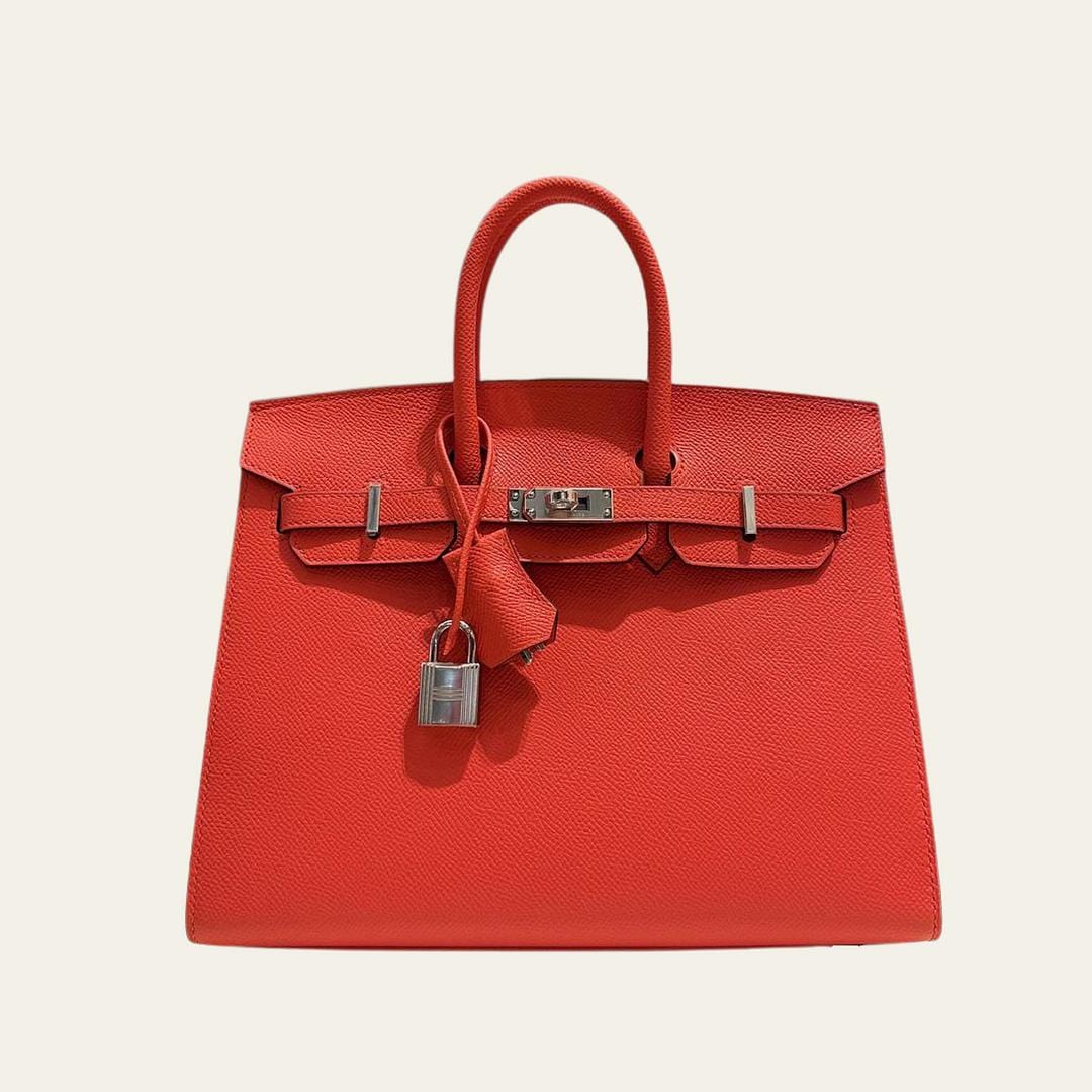Hermès Capucine Birkin Sellier 25 Epsom Palladium Hardware