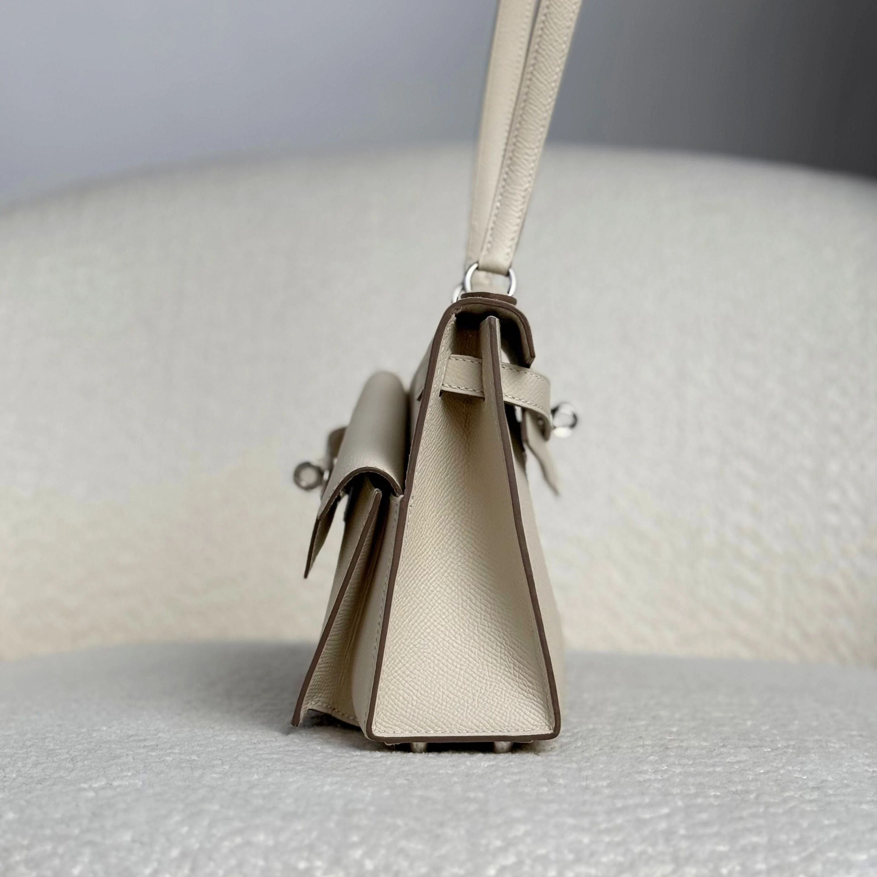Hermès Craie Kelly En Desordre Sellier 20 Epsom Palladium Hardware Limited Edition - Image 4