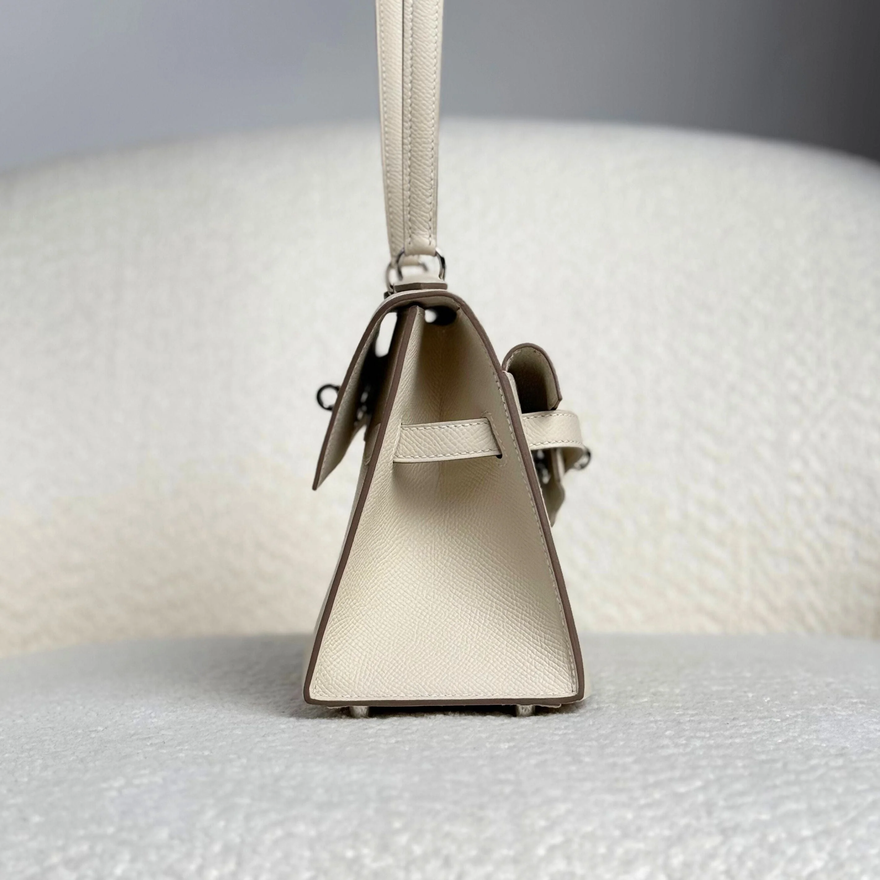 Hermès Craie Kelly En Desordre Sellier 20 Epsom Palladium Hardware Limited Edition - Image 5