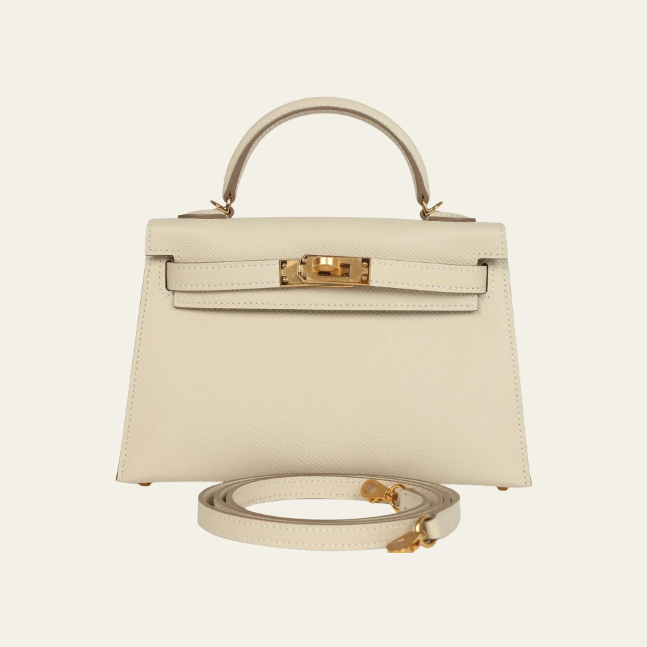 Hermès Craie Mini Kelly Sellier 20 Epsom Gold Hardware