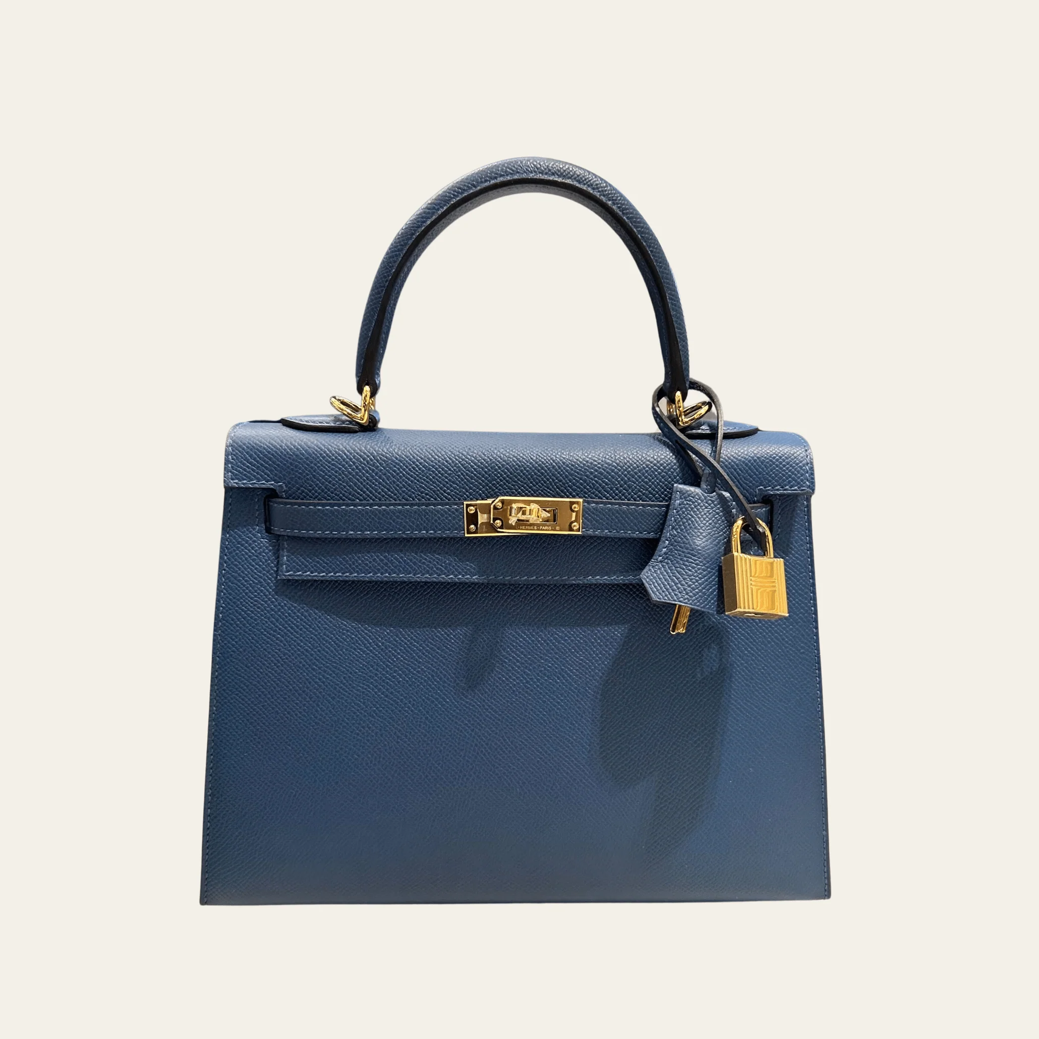 Hermès Deep Blue Kelly Sellier 25 Epsom Gold Hardware