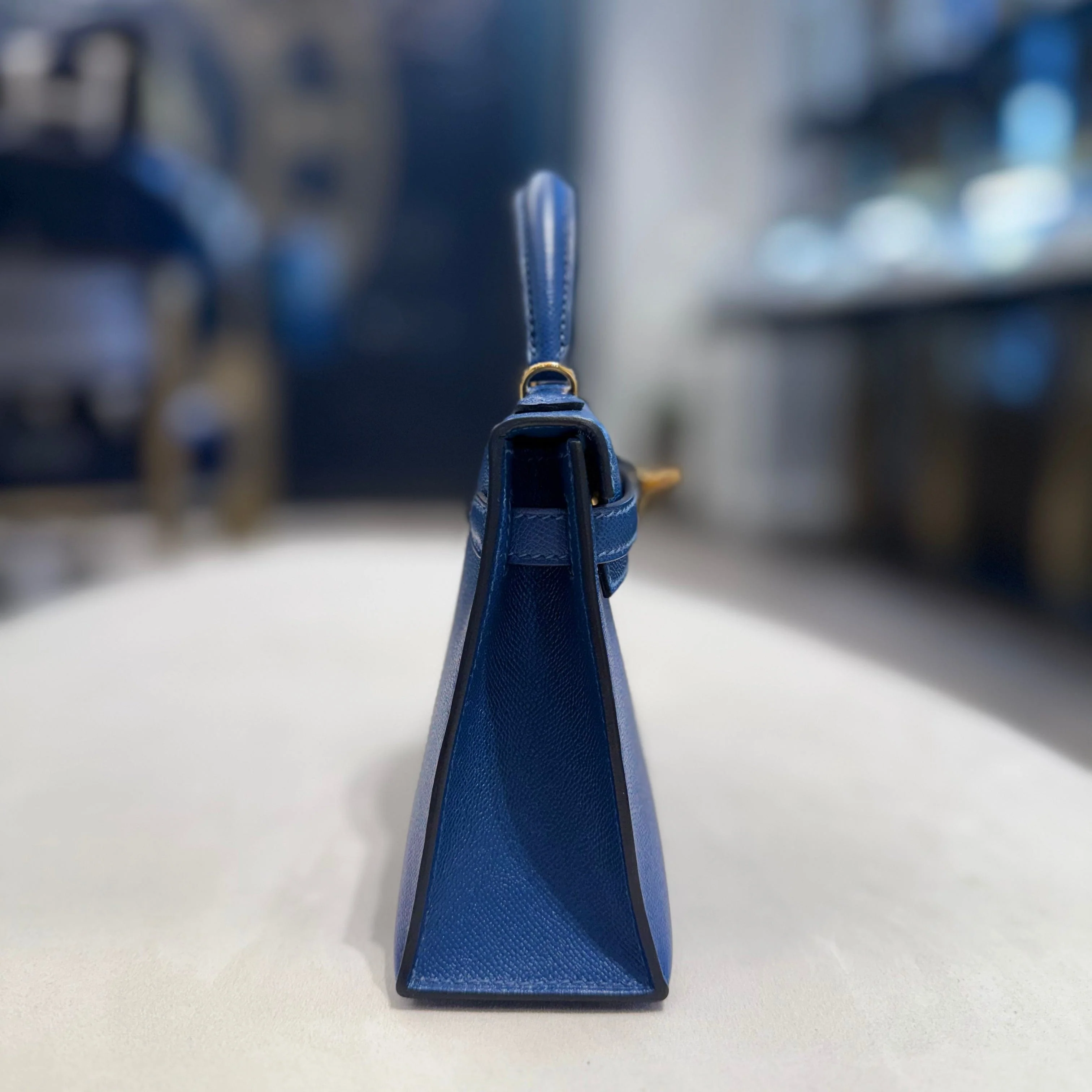 Hermès Deep Blue Mini Kelly Sellier 20 Madame Gold Hardware - Image 4