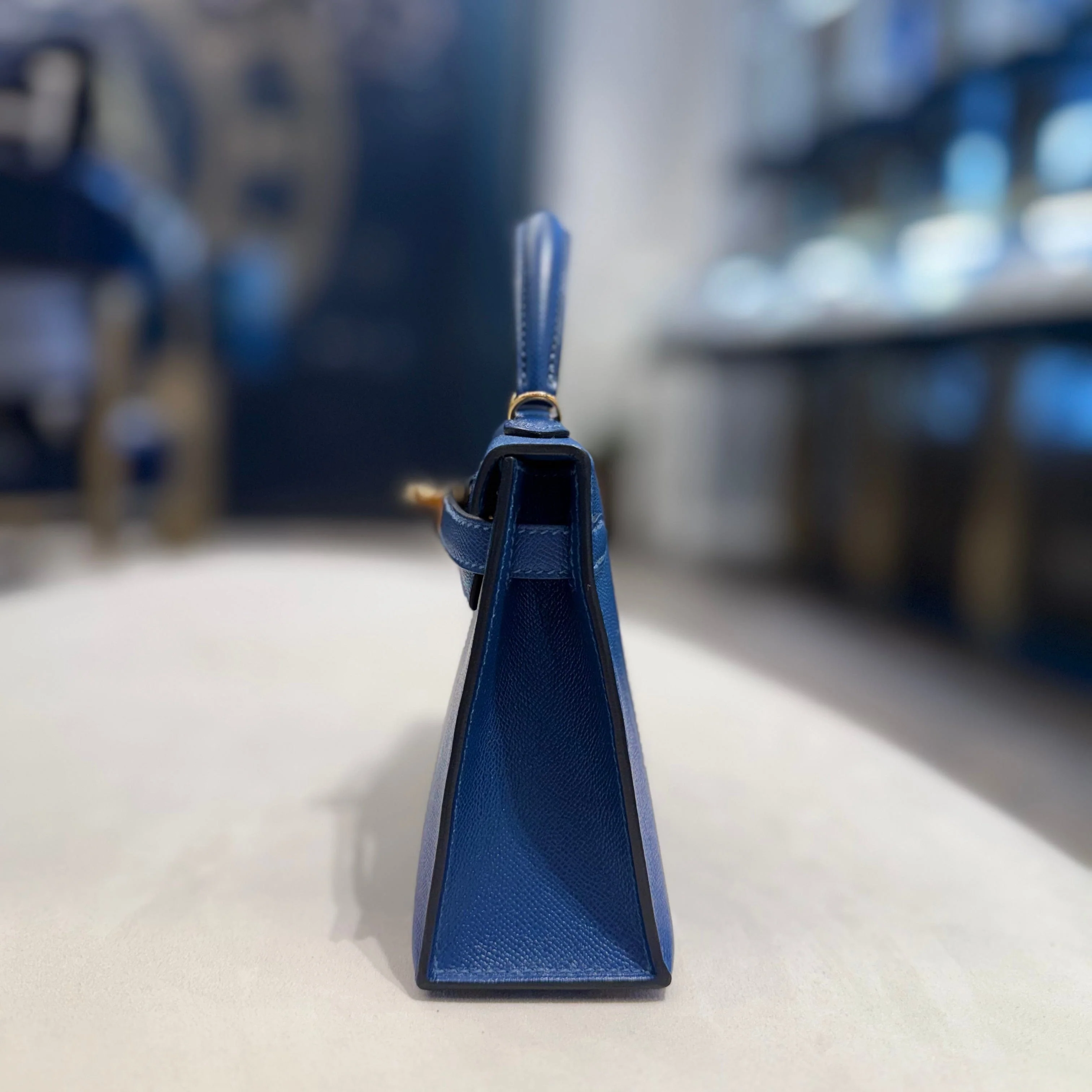 Hermès Deep Blue Mini Kelly Sellier 20 Madame Gold Hardware - Image 5