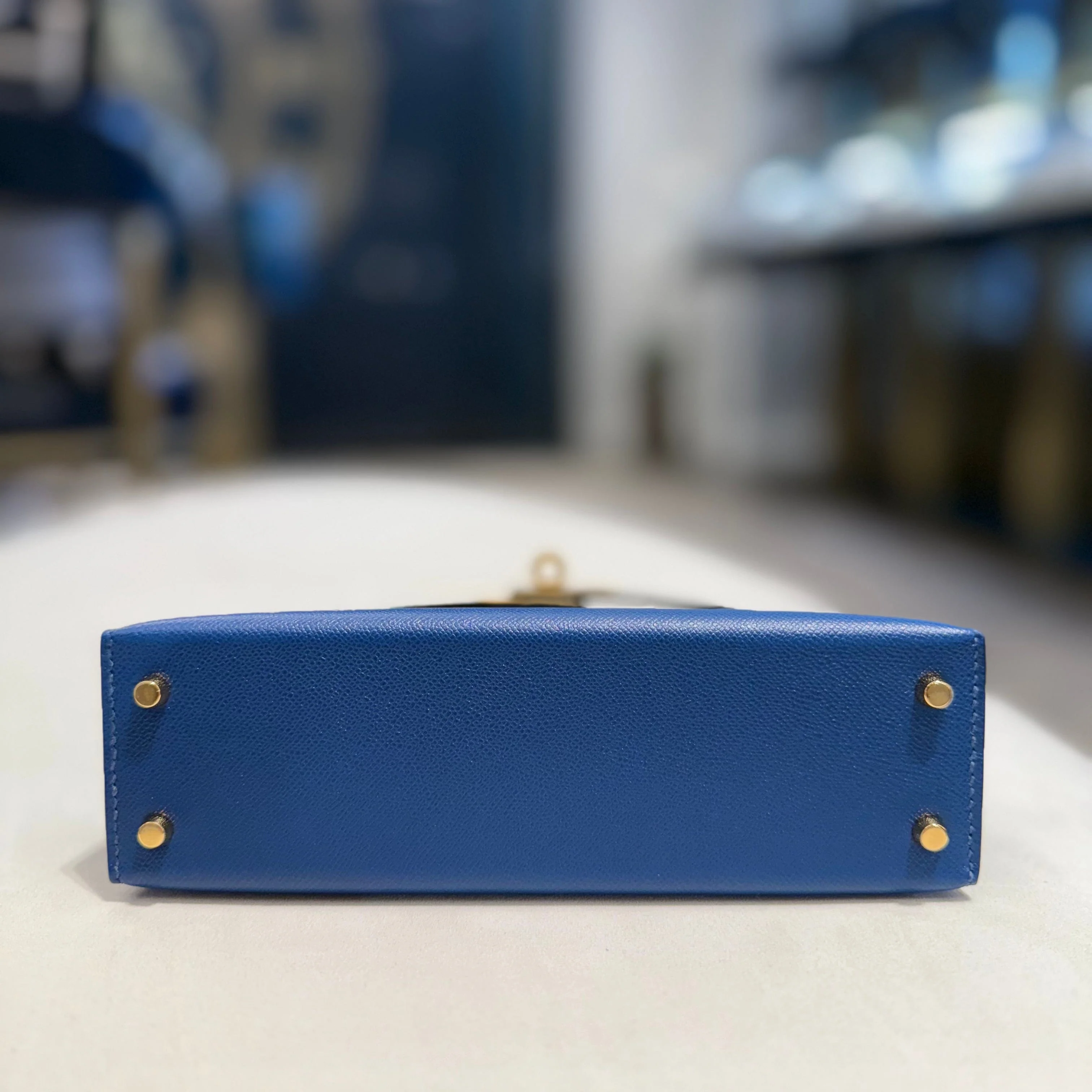 Hermès Deep Blue Mini Kelly Sellier 20 Madame Gold Hardware - Image 7