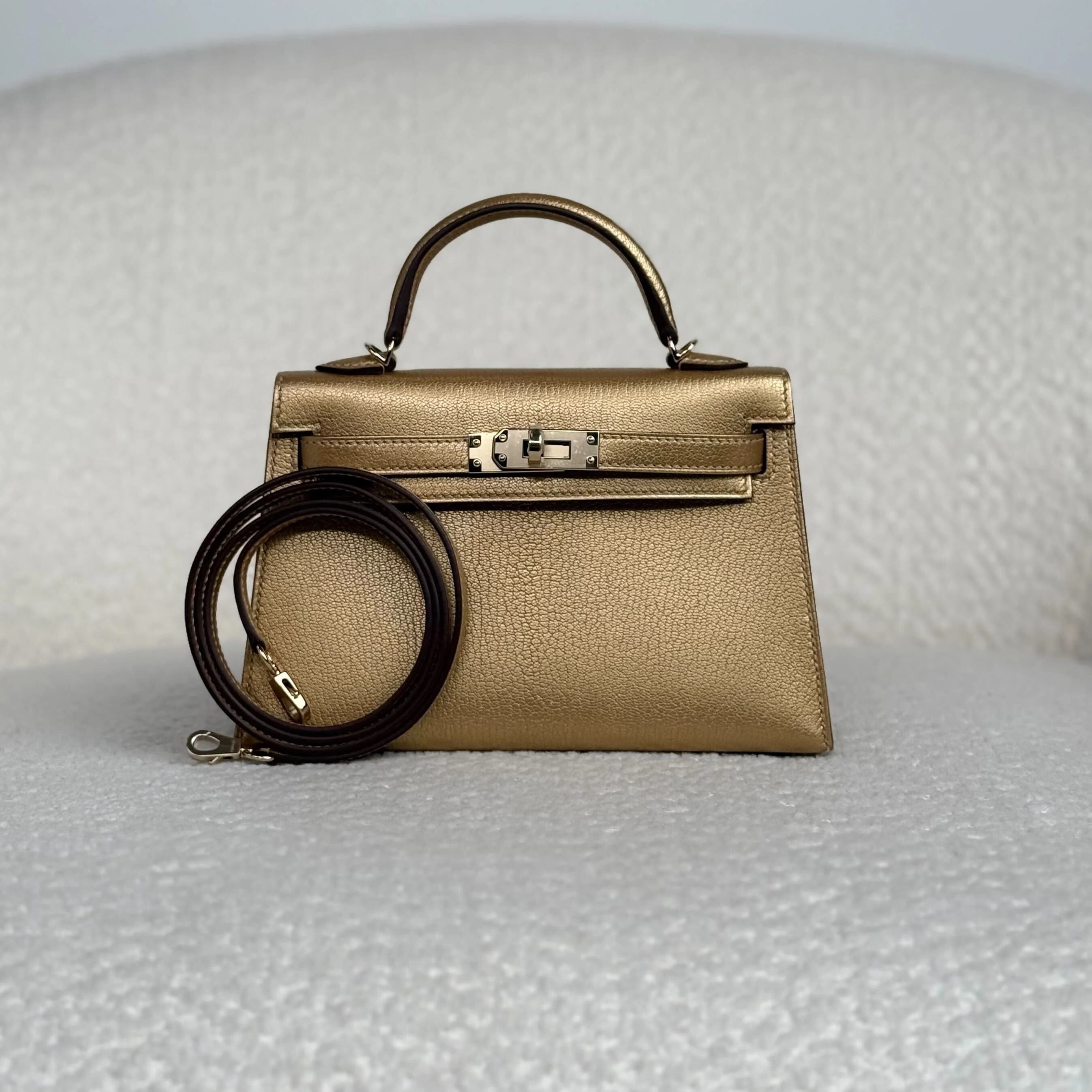 Hermès Dore Mini Kelly Sellier 20 Chevre Chamkilight Permabrass Hardware - Image 2
