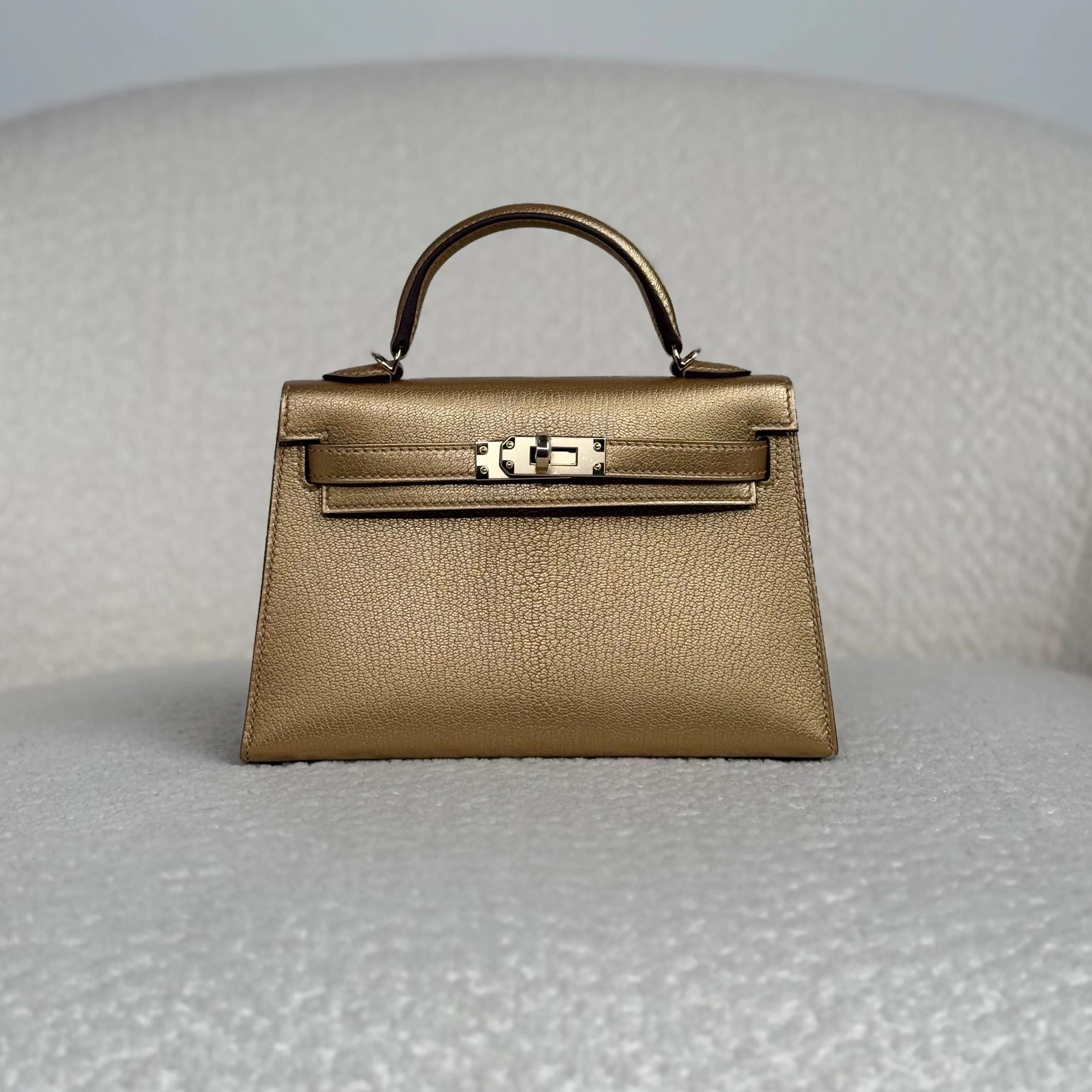 Hermès Dore Mini Kelly Sellier 20 Chevre Chamkilight Permabrass Hardware - Image 3