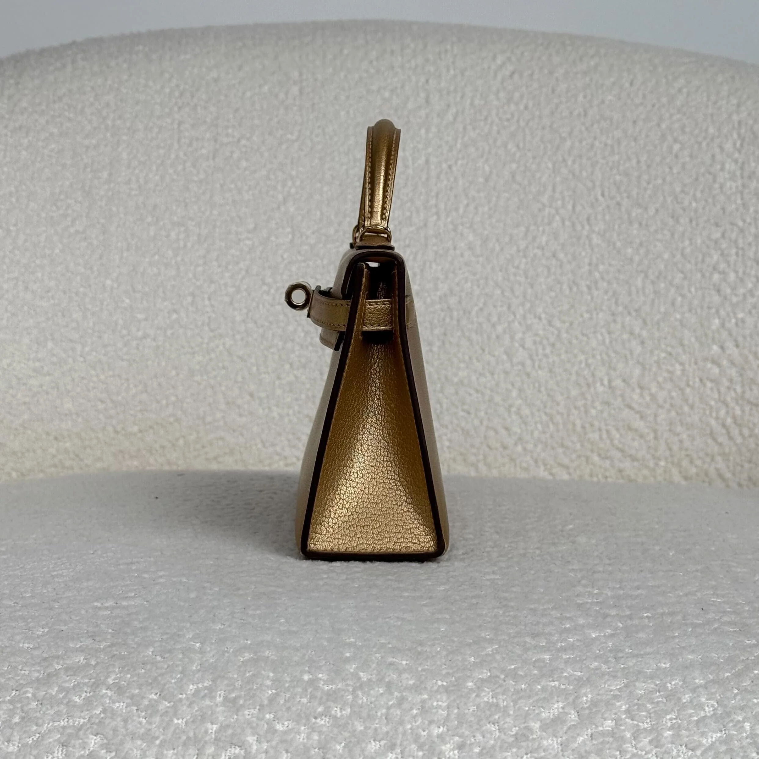 Hermès Dore Mini Kelly Sellier 20 Chevre Chamkilight Permabrass Hardware - Image 6