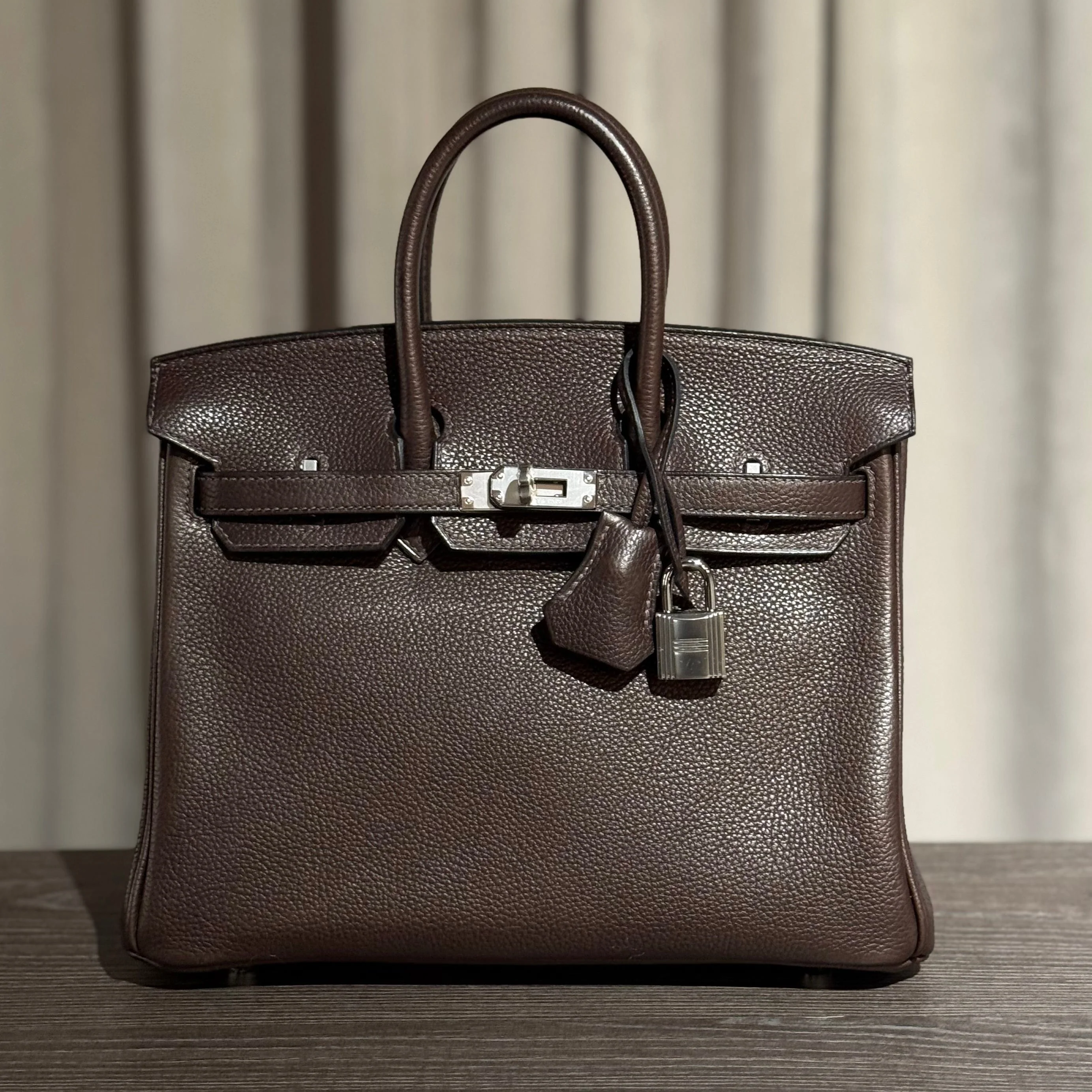 Hermès Ebene Birkin 25 Barenia Faubourg Palladium Hardware - Image 2