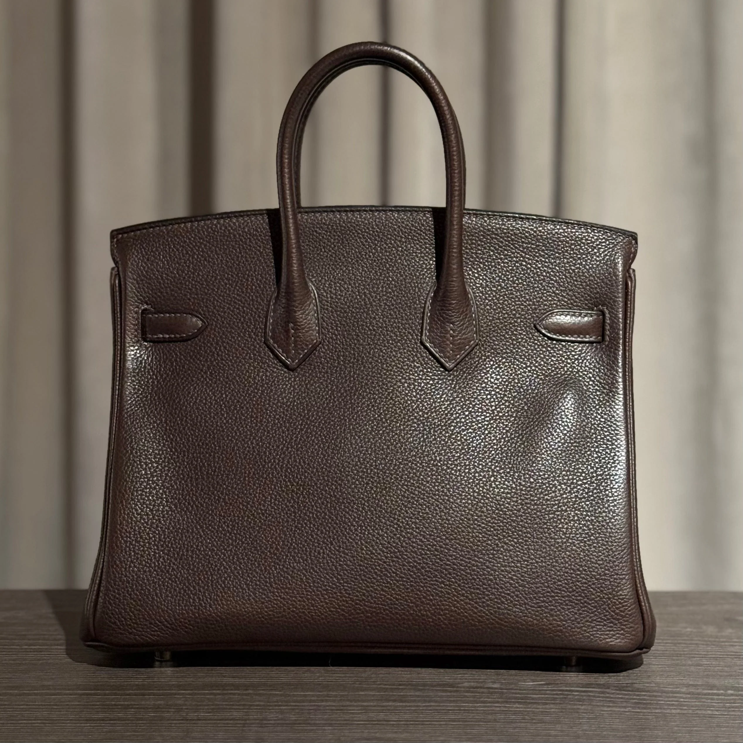 Hermès Ebene Birkin 25 Barenia Faubourg Palladium Hardware - Image 3