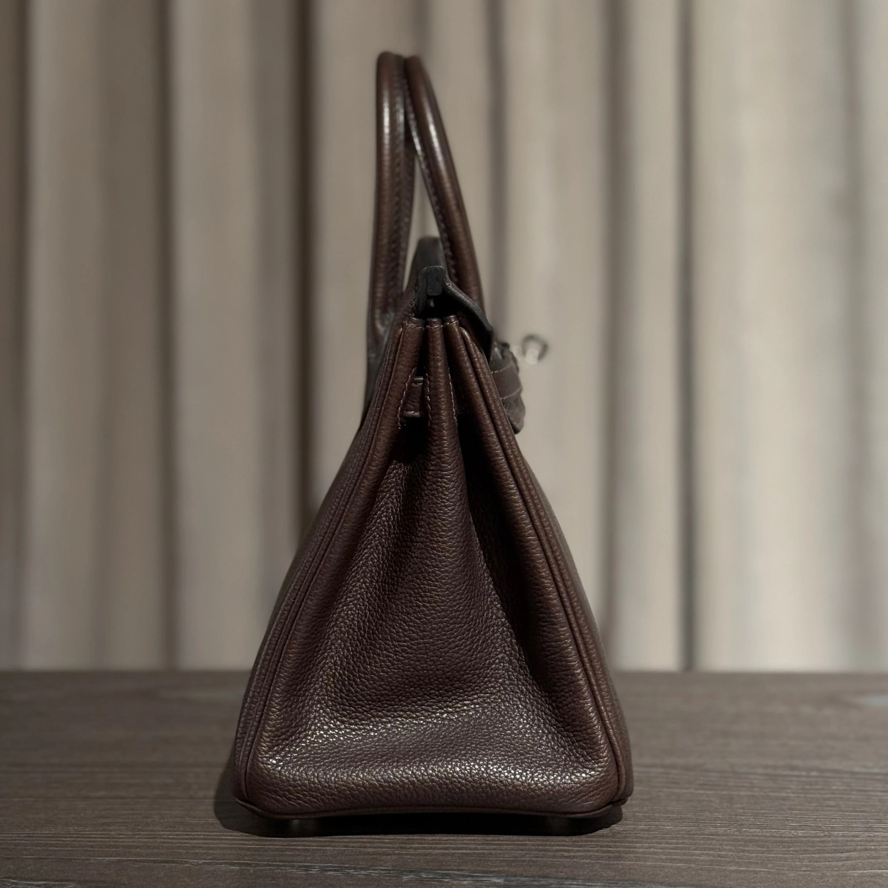 Hermès Ebene Birkin 25 Barenia Faubourg Palladium Hardware - Image 4