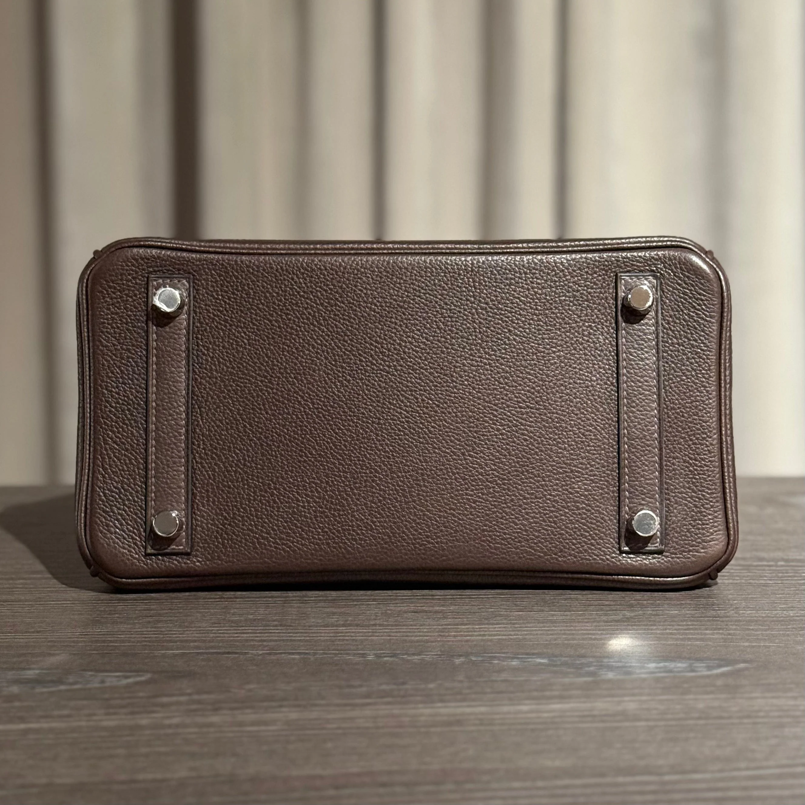 Hermès Ebene Birkin 25 Barenia Faubourg Palladium Hardware - Image 6
