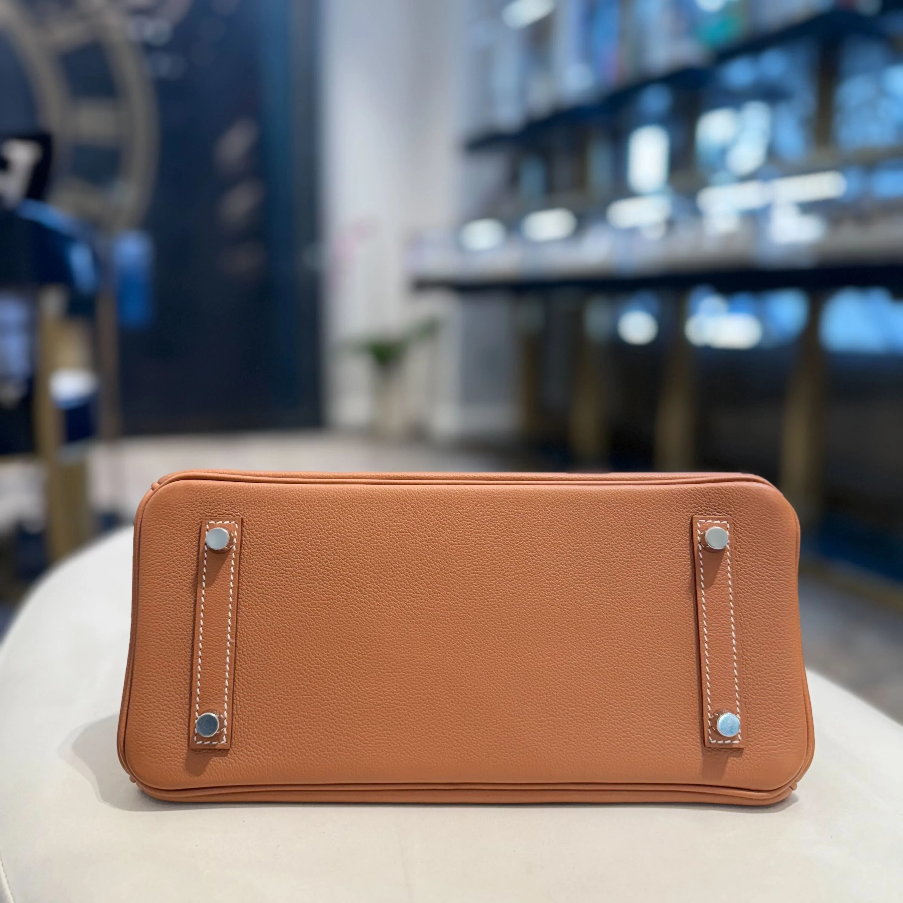 Hermès Gold Shoulder Birkin Light 29 Evercolor Palladium Hardware - Image 6
