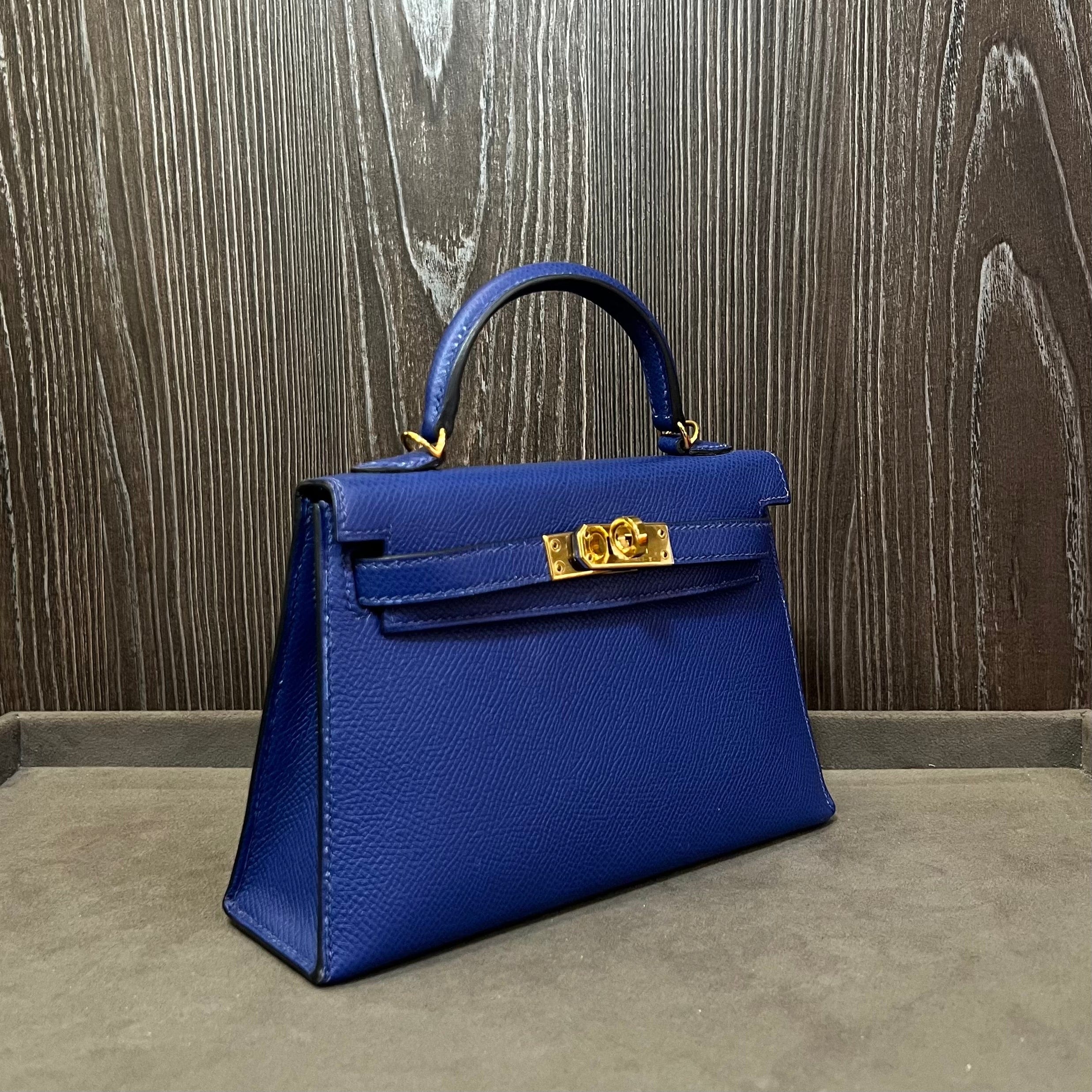 Hermès Bleu Electrique Mini Kelly Sellier 20 Epsom Gold Hardware - Image 3