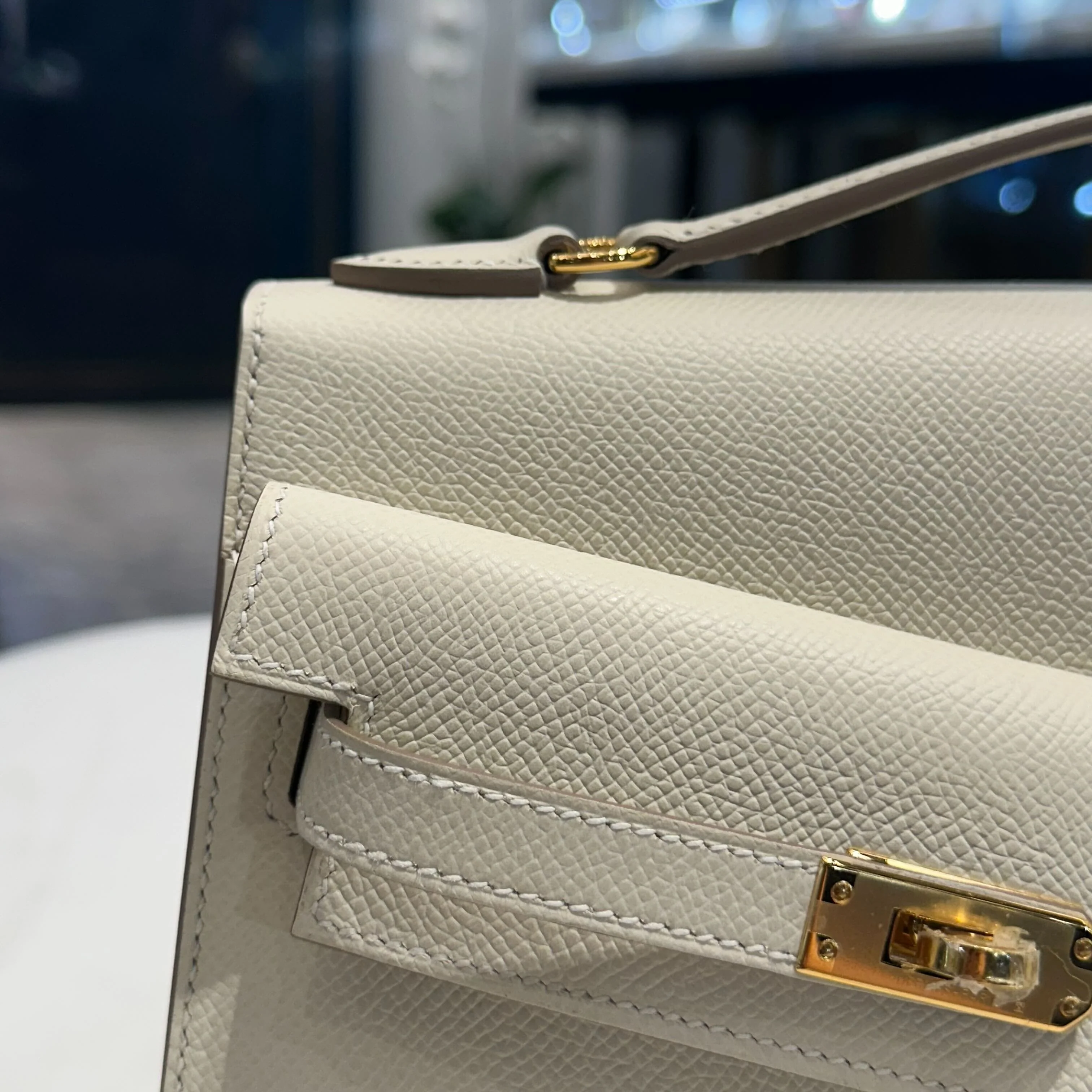 Hermès Craie Kelly En Desordre Sellier 20 Epsom Gold Hardware Limited Edition - Image 3
