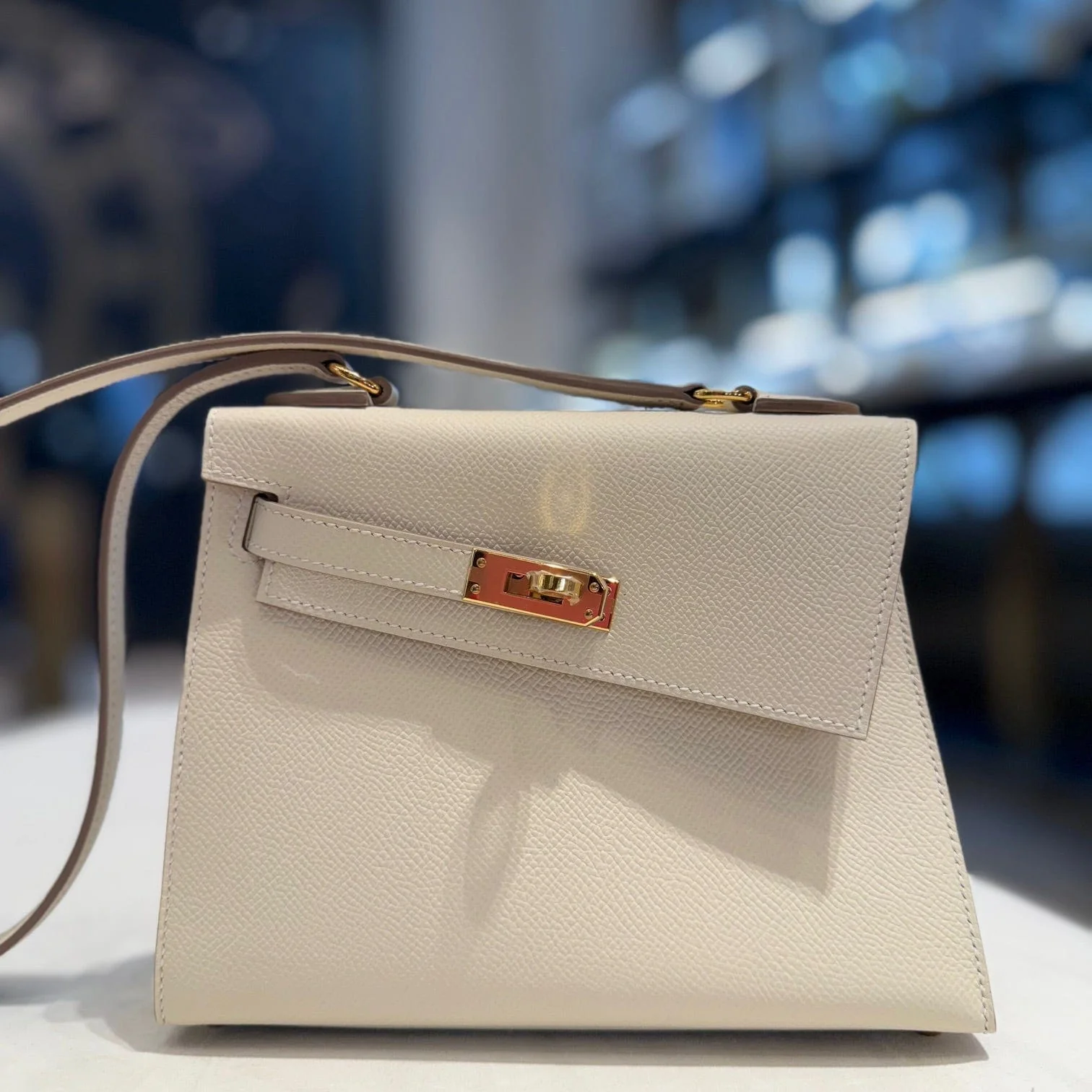 Hermès Craie Kelly En Desordre Sellier 20 Epsom Gold Hardware Limited Edition - Image 5