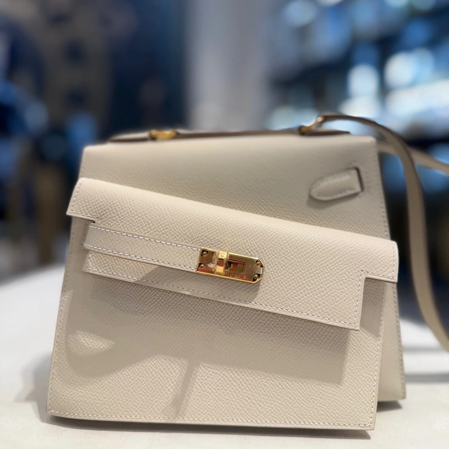Hermès Craie Kelly En Desordre Sellier 20 Epsom Gold Hardware Limited Edition - Image 6