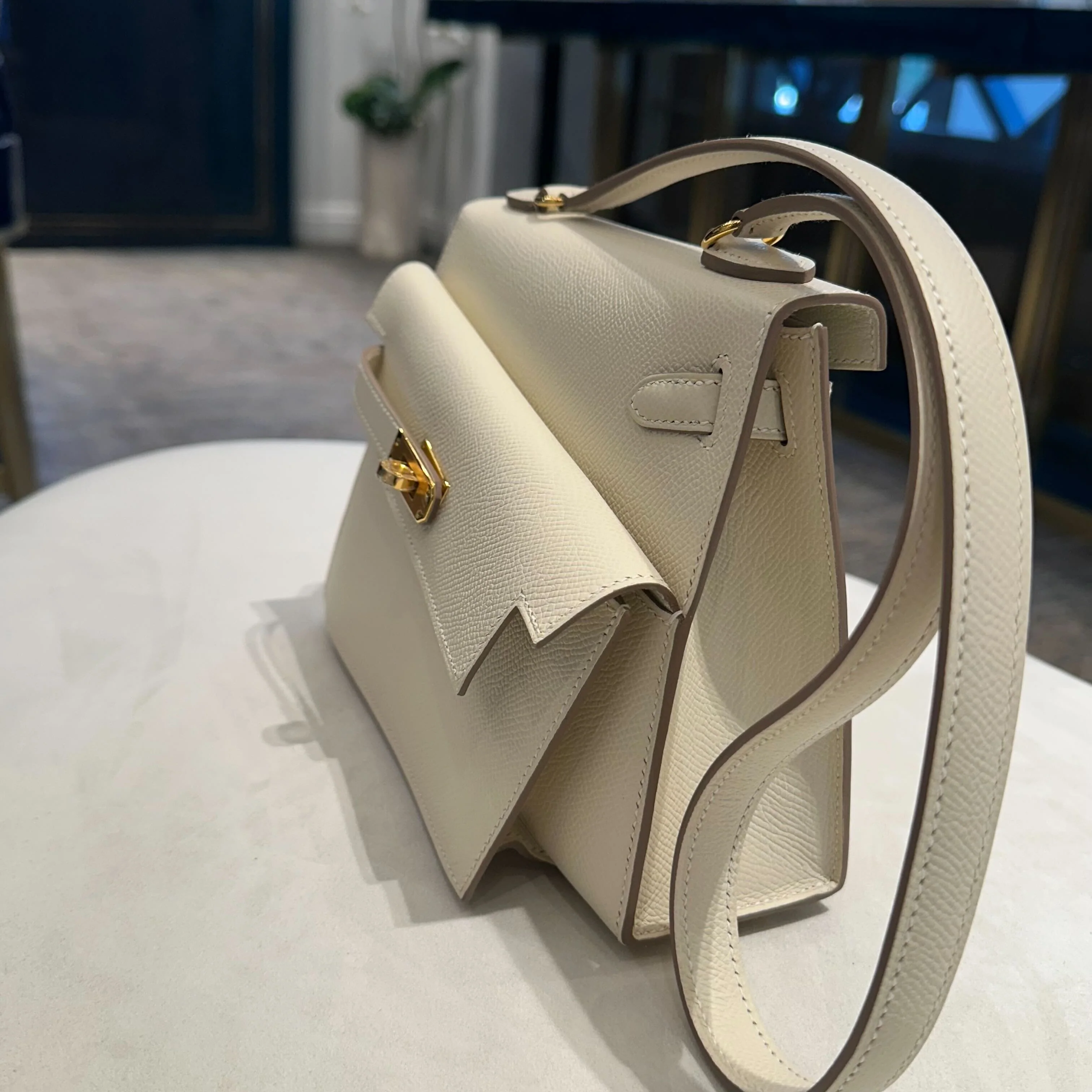 Hermès Craie Kelly En Desordre Sellier 20 Epsom Gold Hardware Limited Edition - Image 7